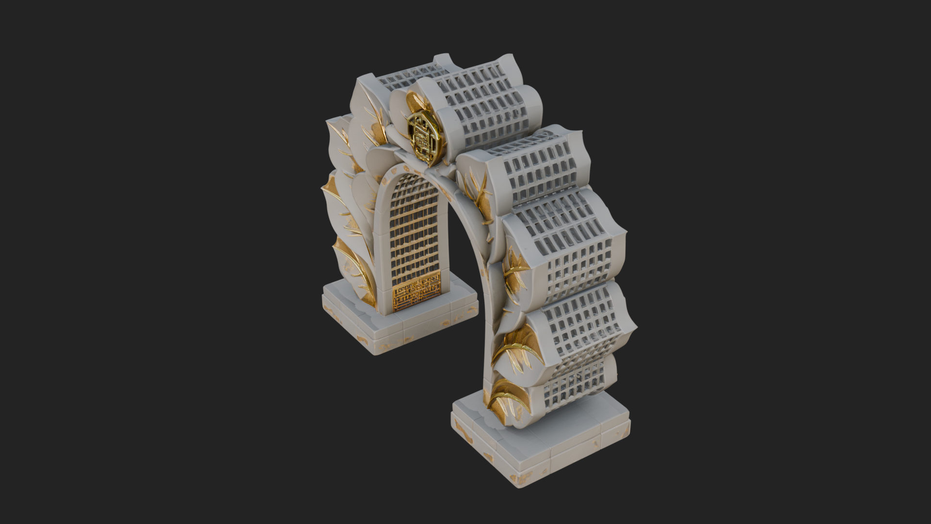 Carved Stone Garden Arch Design 15 3D Print Model 3D Model