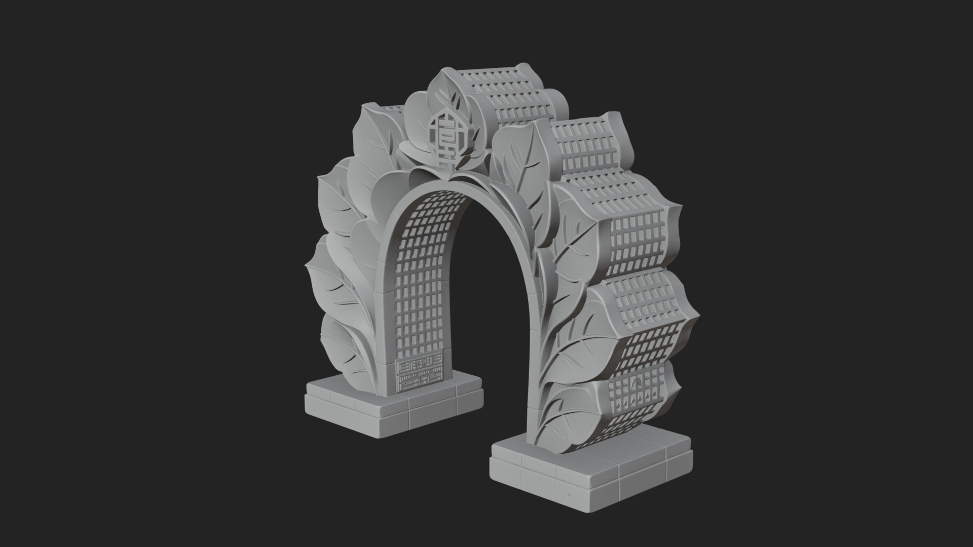 Carved Stone Garden Arch Design 15 3D Print Model 3D Model