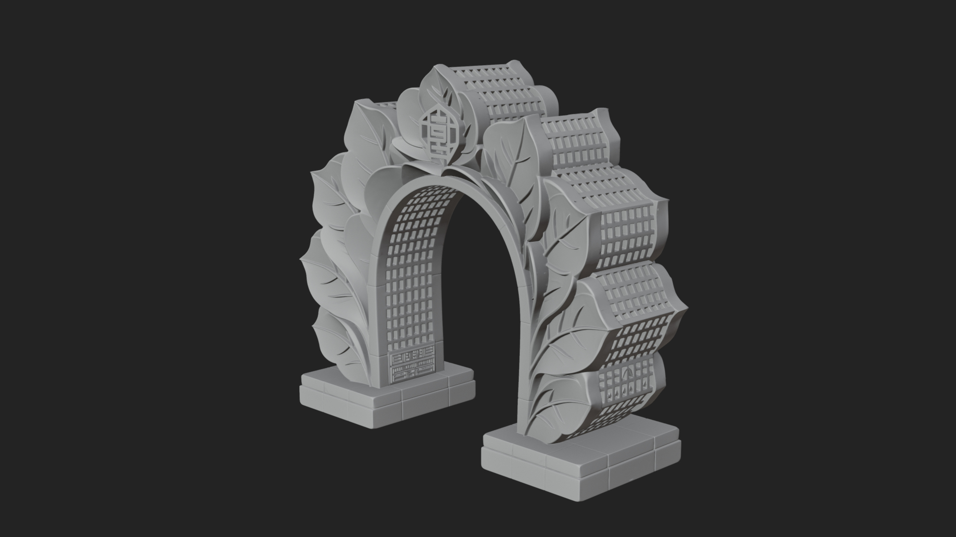 Carved Stone Garden Arch Design 15 3D Print Model 3D Model