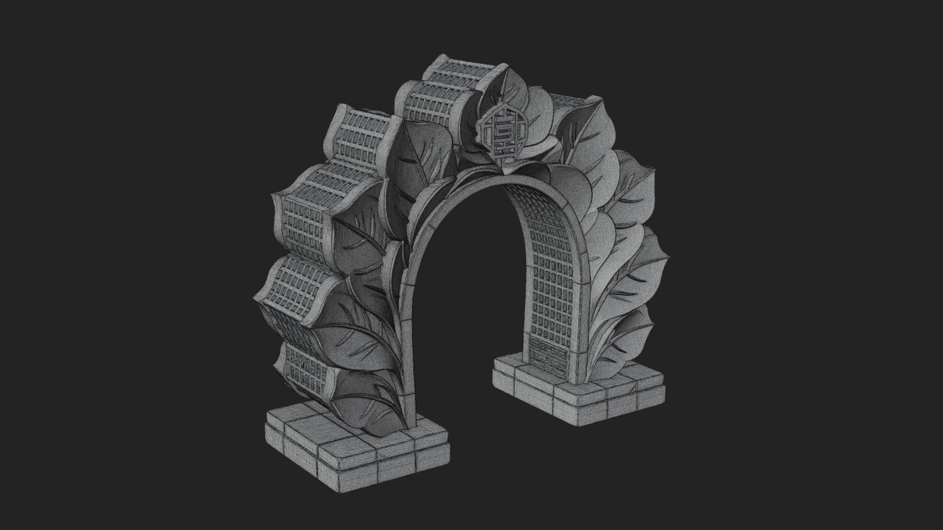 Carved Stone Garden Arch Design 15 3D Print Model 3D Model
