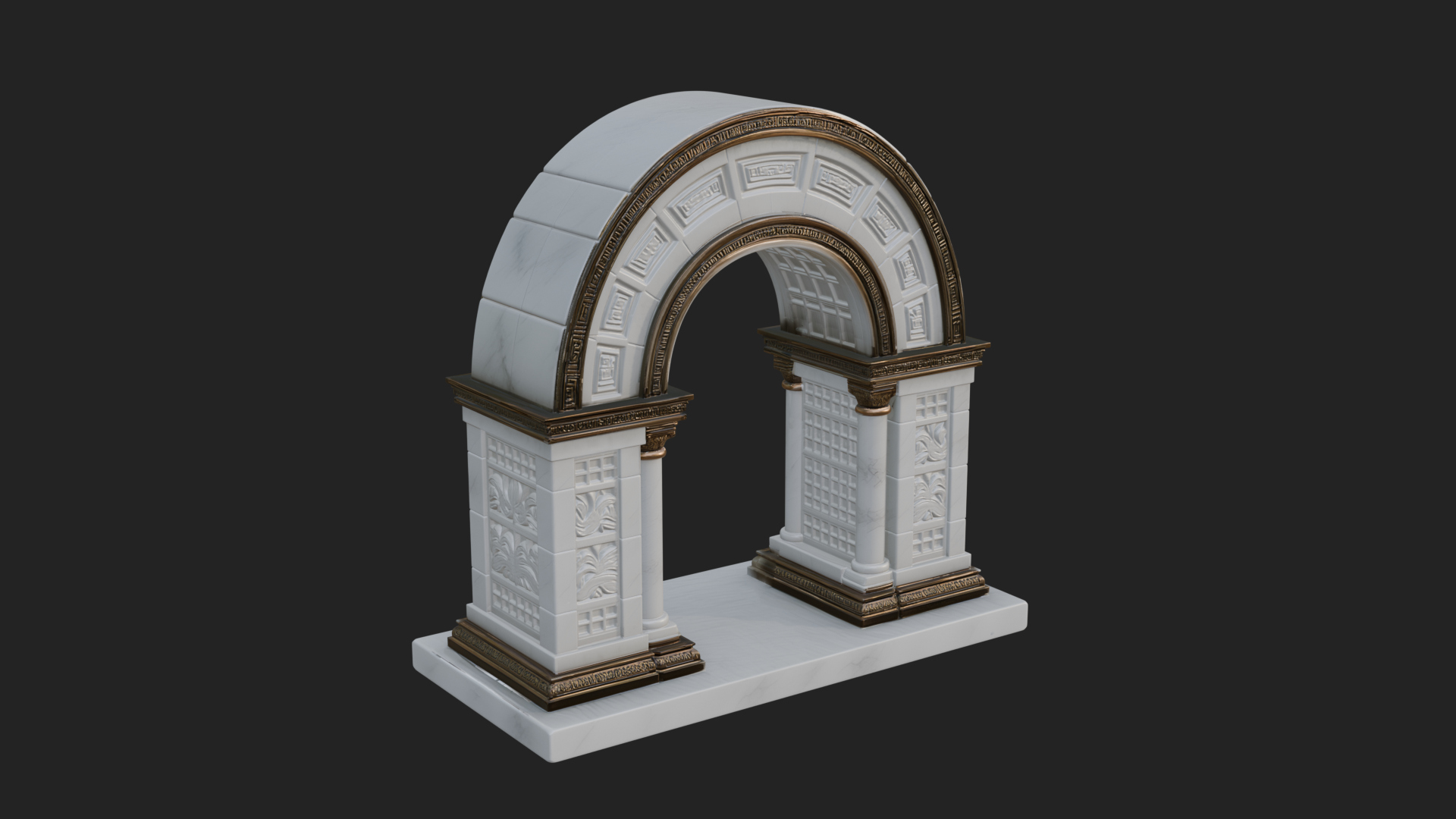 Carved Stone Garden Arch Design 16 3D Print Model 3D Model