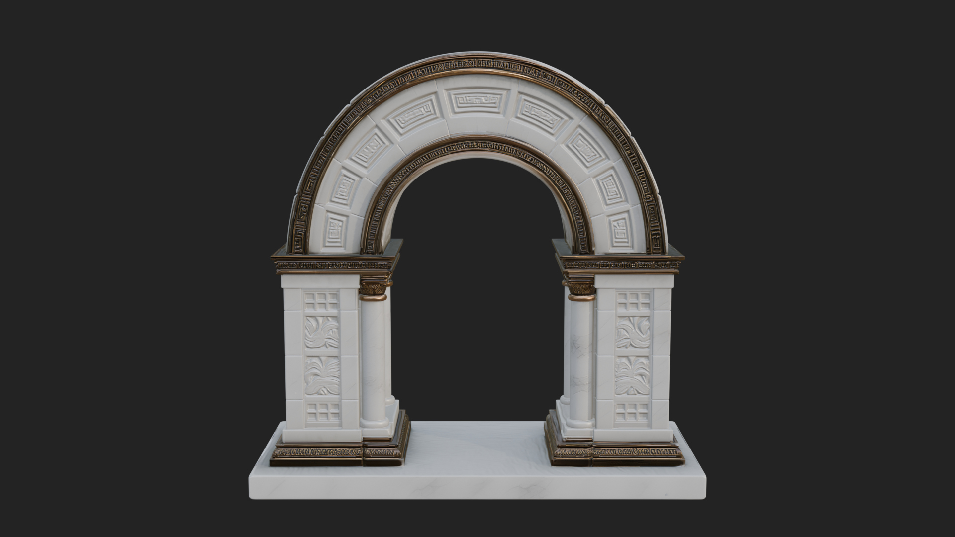Carved Stone Garden Arch Design 16 3D Print Model 3D Model