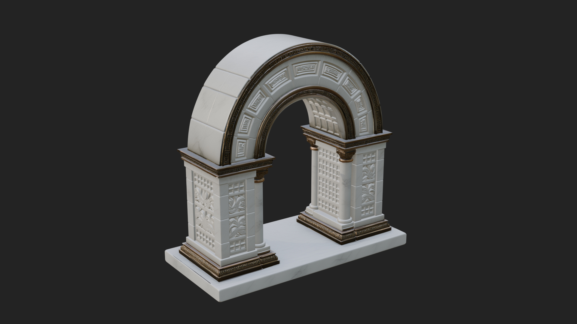 Carved Stone Garden Arch Design 16 3D Print Model 3D Model
