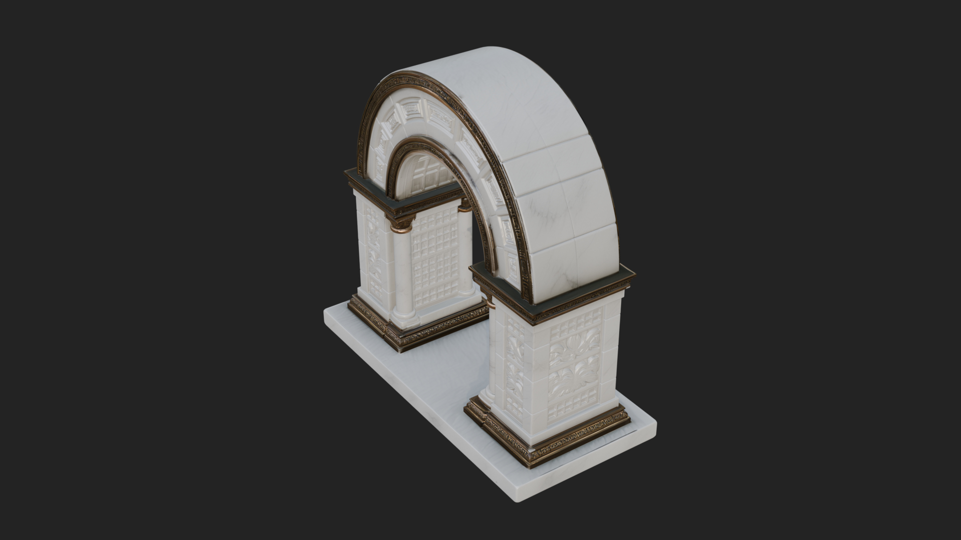 Carved Stone Garden Arch Design 16 3D Print Model 3D Model