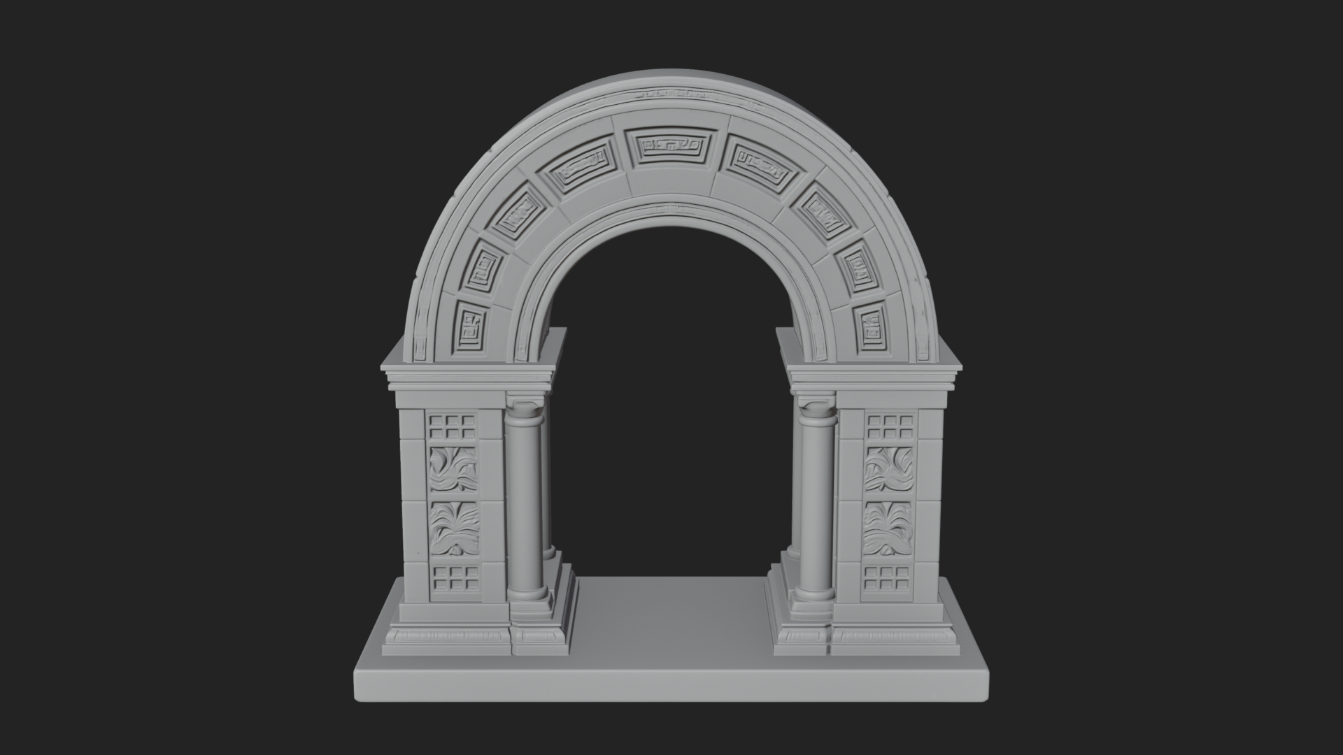 Carved Stone Garden Arch Design 16 3D Print Model 3D Model