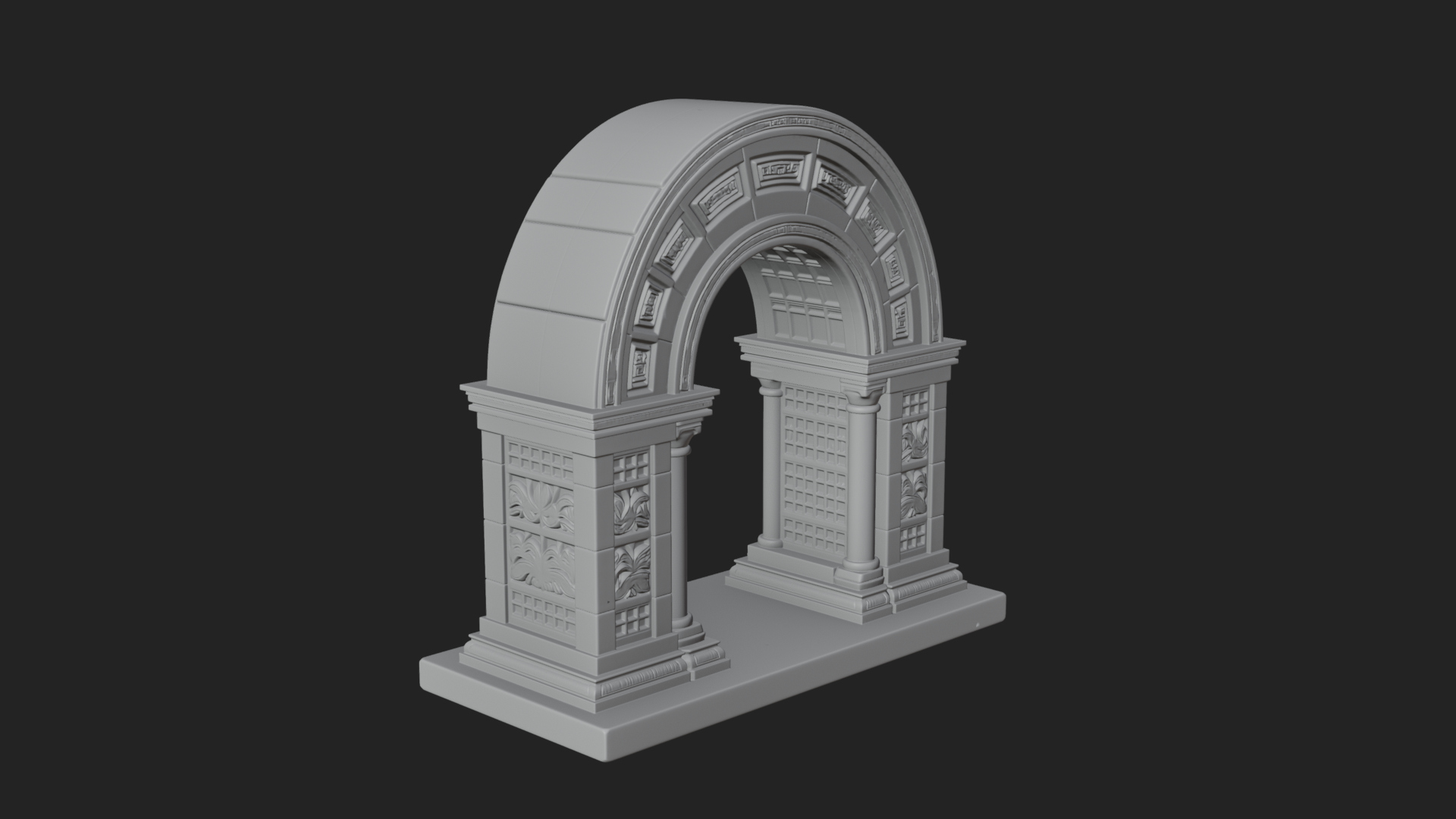 Carved Stone Garden Arch Design 16 3D Print Model 3D Model