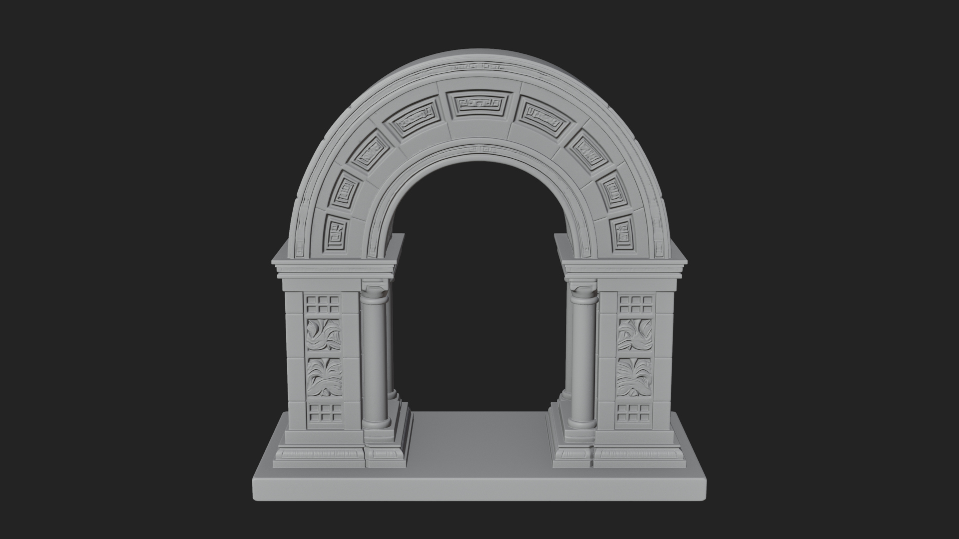 Carved Stone Garden Arch Design 16 3D Print Model 3D Model
