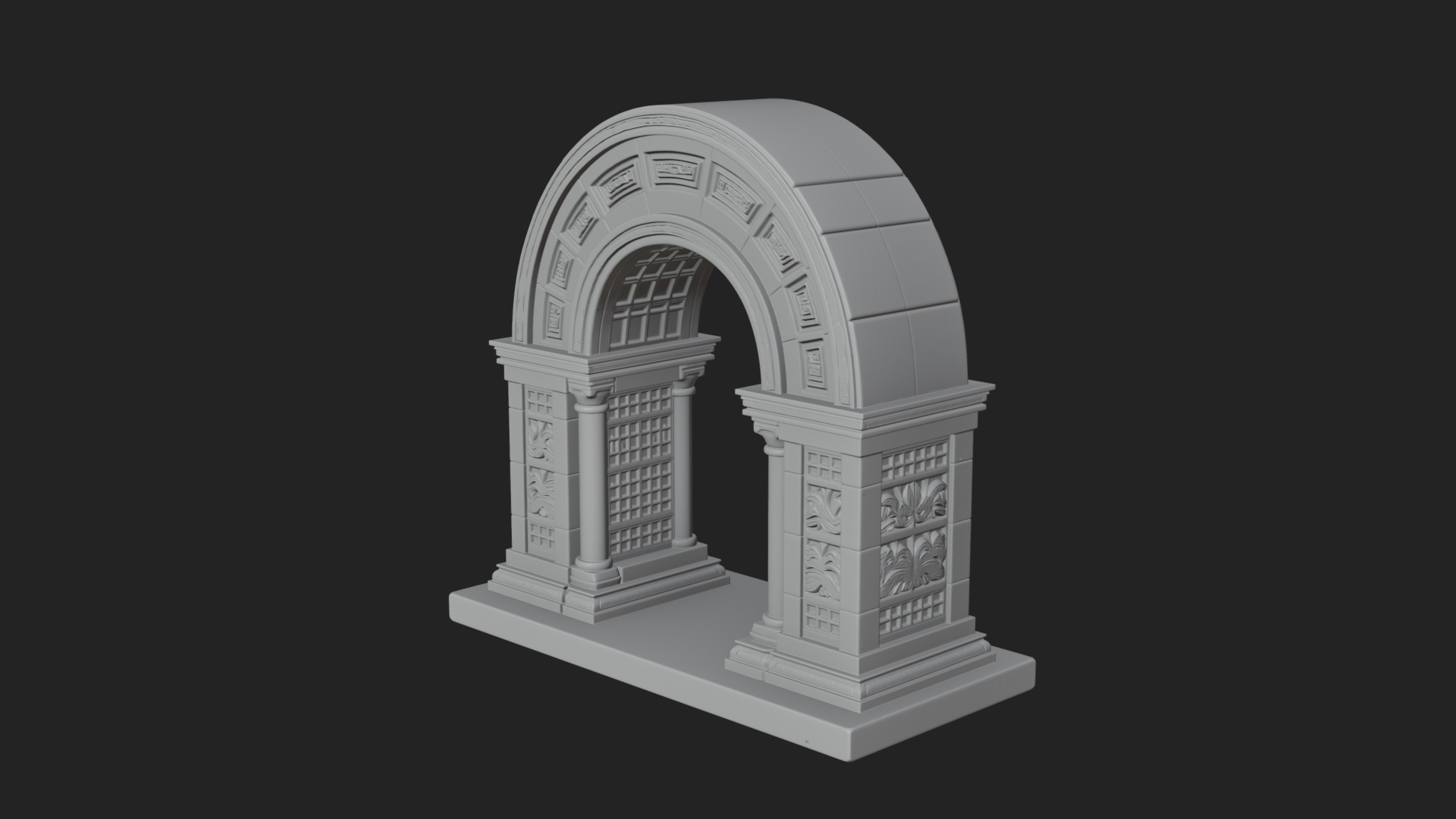 Carved Stone Garden Arch Design 16 3D Print Model 3D Model