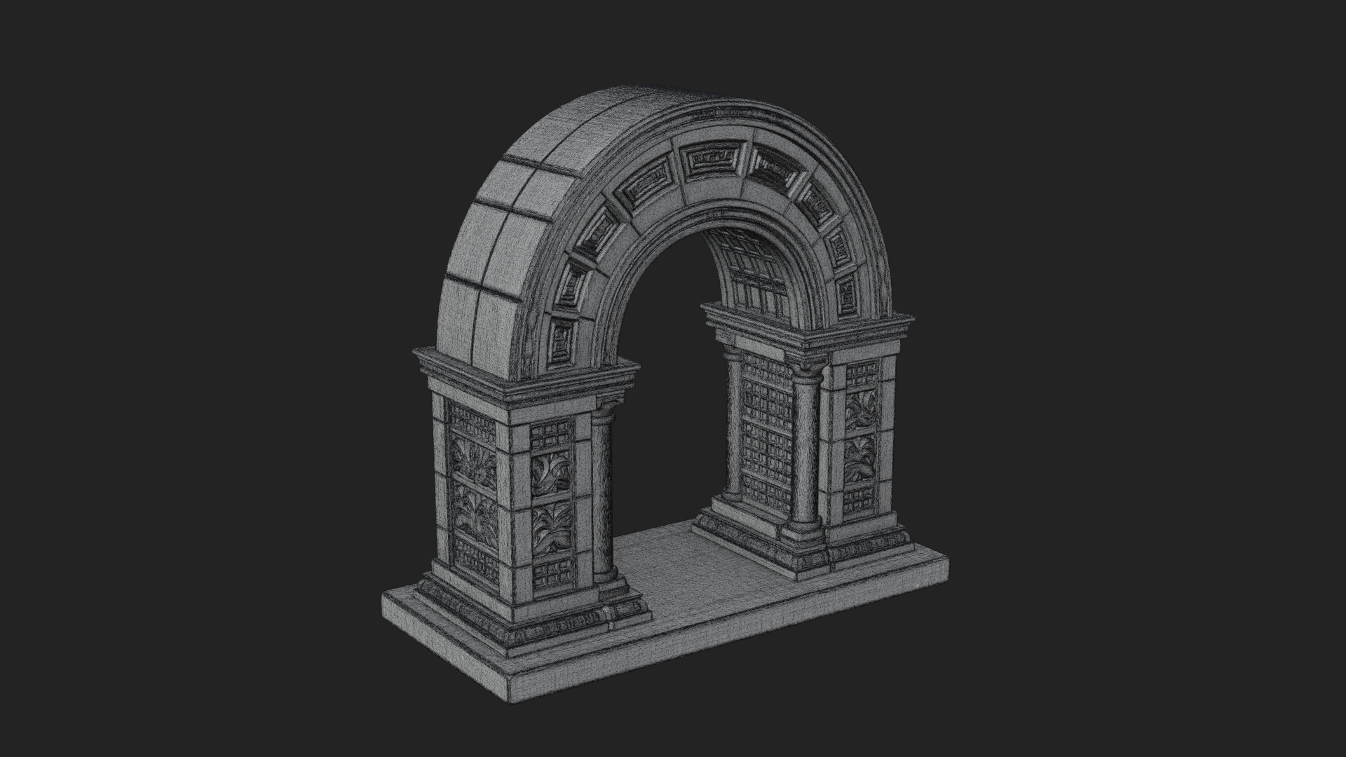 Carved Stone Garden Arch Design 16 3D Print Model 3D Model