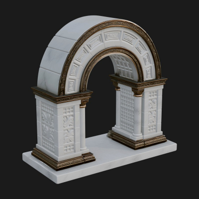 Carved Stone Garden Arch Design 16 3D Print Model