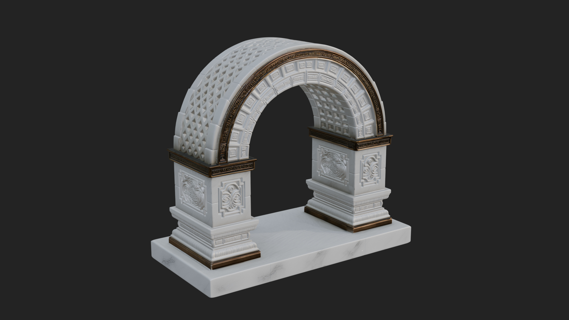 Carved Stone Garden Arch Design 17 3D Print Model 3D Model