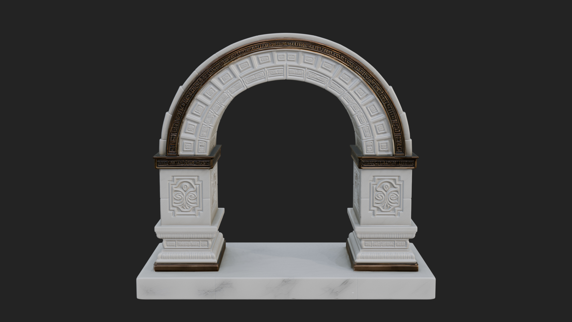Carved Stone Garden Arch Design 17 3D Print Model 3D Model