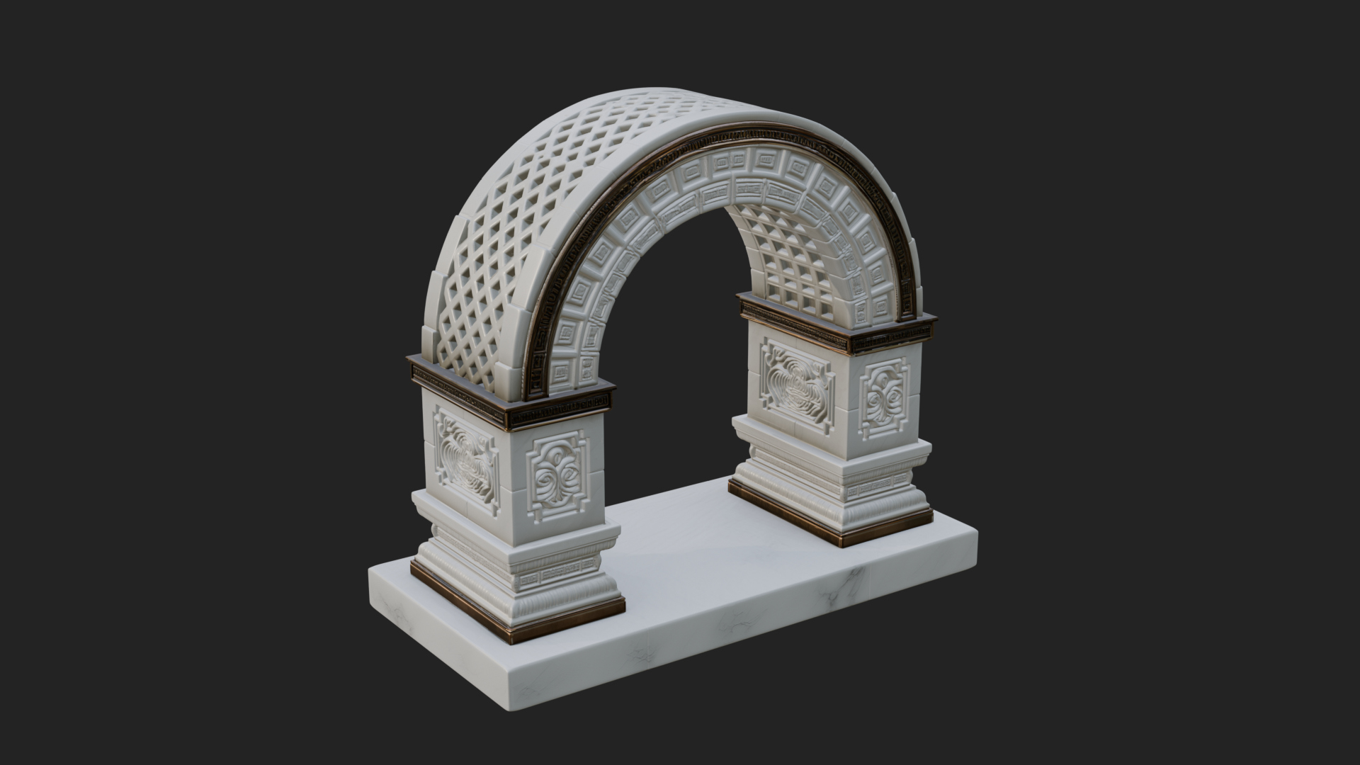 Carved Stone Garden Arch Design 17 3D Print Model 3D Model