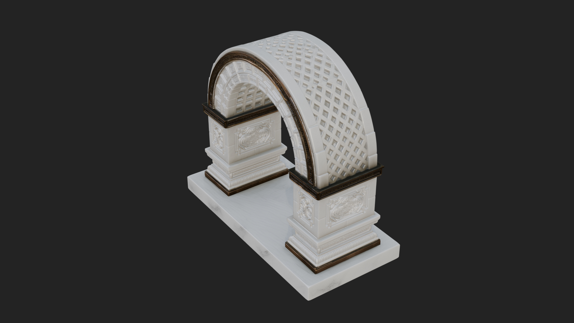 Carved Stone Garden Arch Design 17 3D Print Model 3D Model