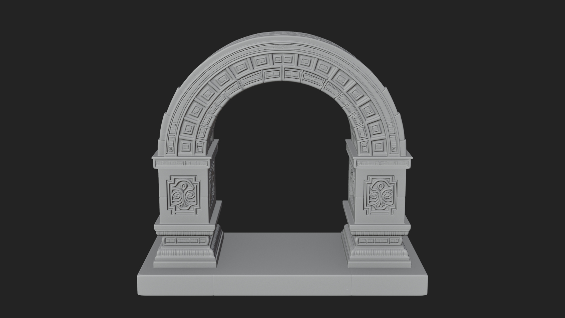 Carved Stone Garden Arch Design 17 3D Print Model 3D Model