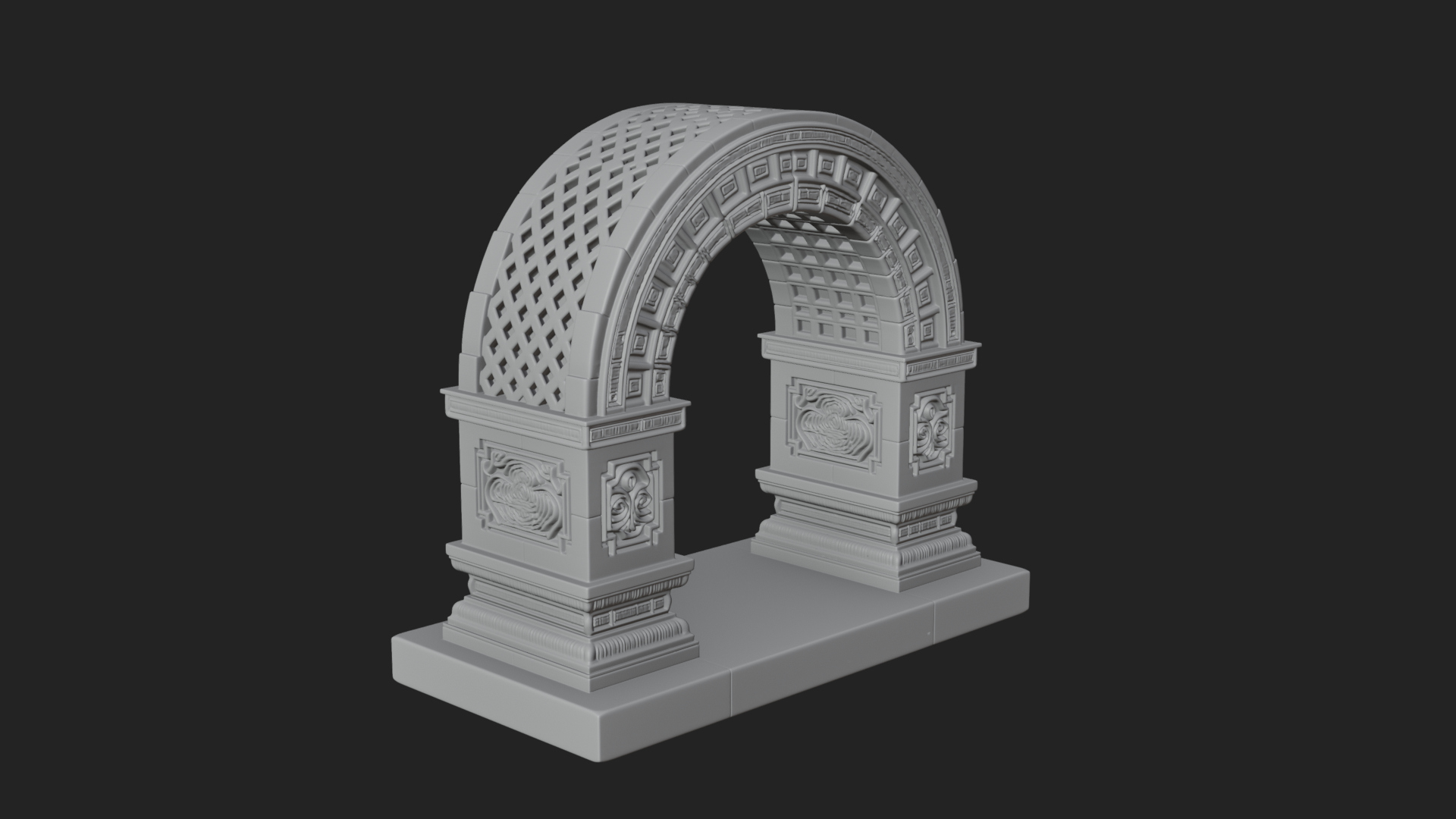 Carved Stone Garden Arch Design 17 3D Print Model 3D Model
