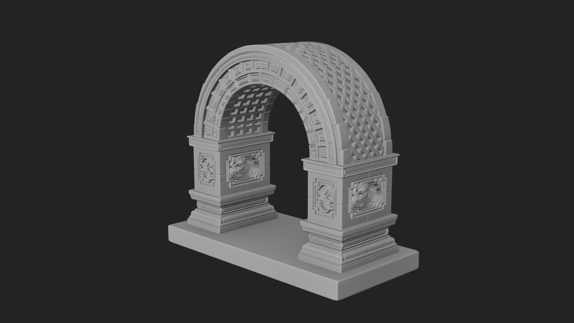 Carved Stone Garden Arch Design 17 3D Print Model 3D Model