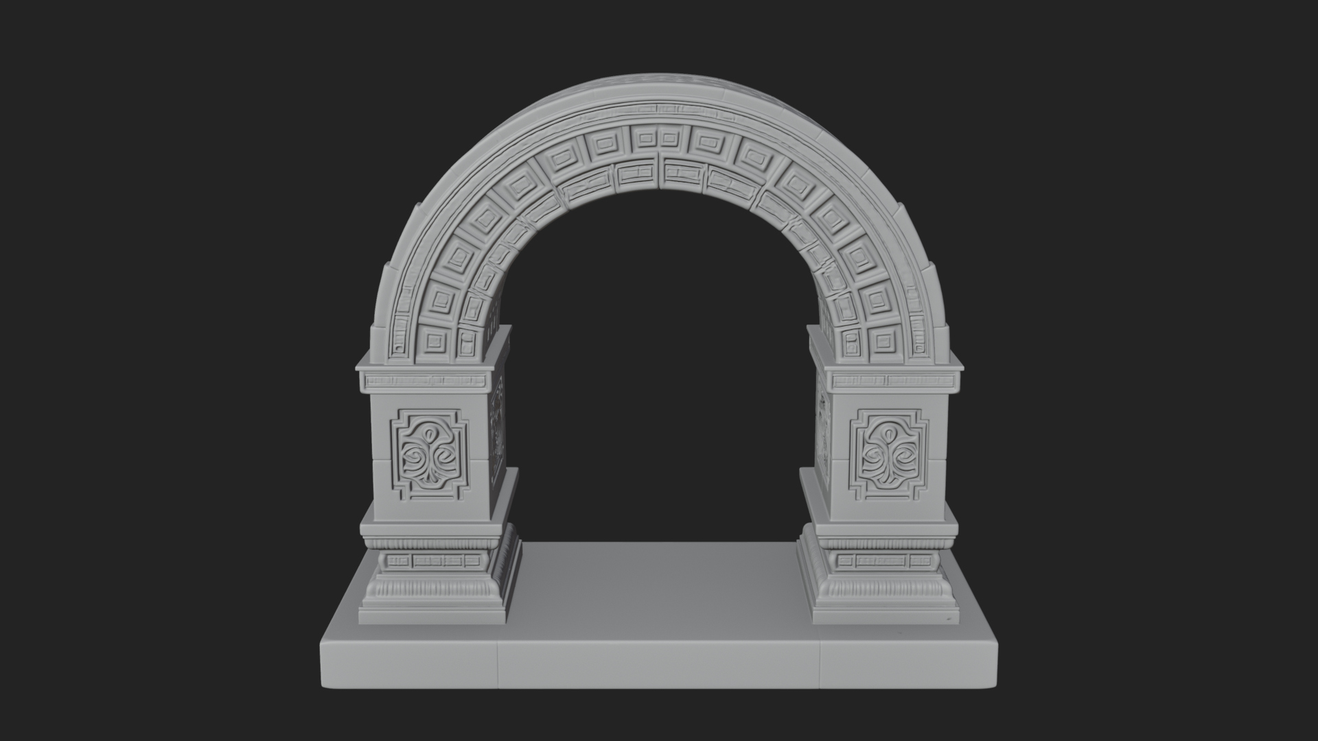 Carved Stone Garden Arch Design 17 3D Print Model 3D Model