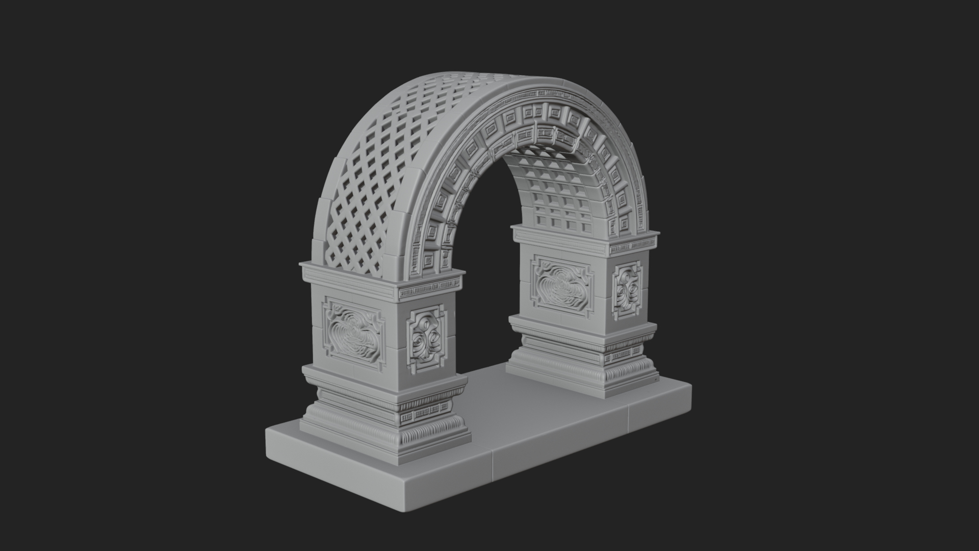 Carved Stone Garden Arch Design 17 3D Print Model 3D Model