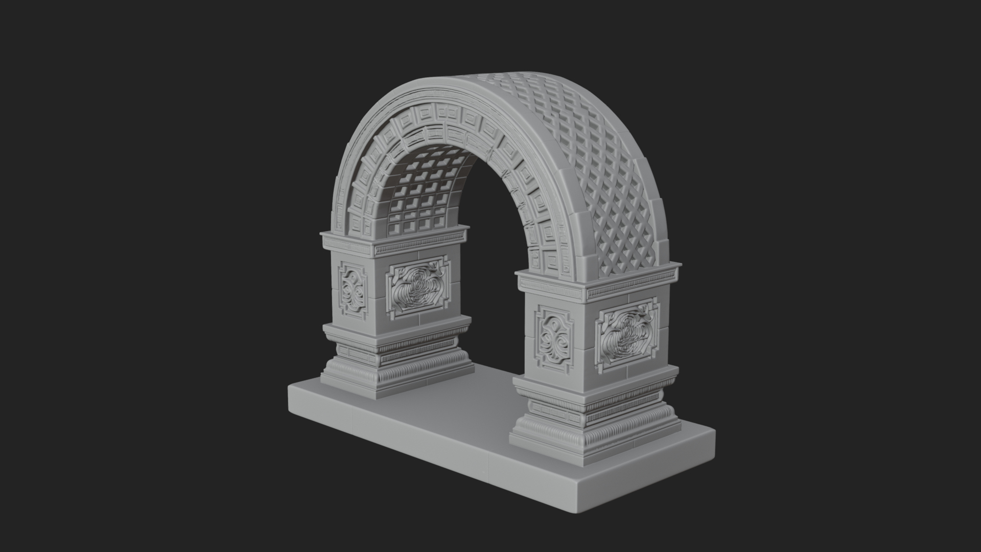 Carved Stone Garden Arch Design 17 3D Print Model 3D Model