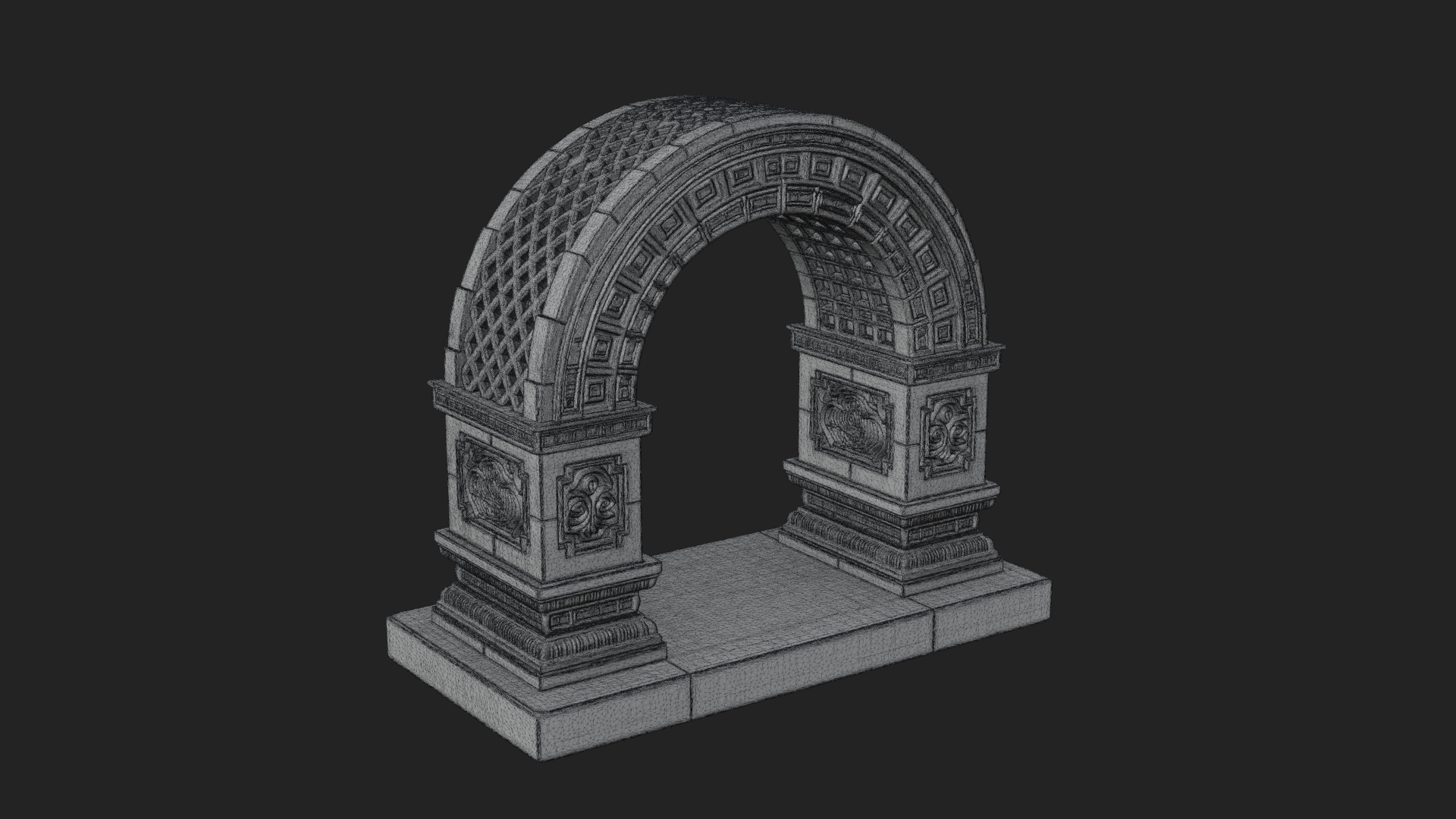 Carved Stone Garden Arch Design 17 3D Print Model 3D Model