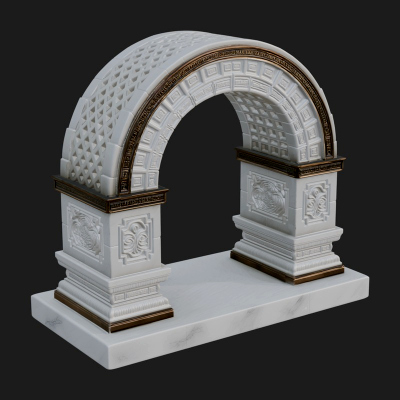 Carved Stone Garden Arch Design 17 3D Print Model