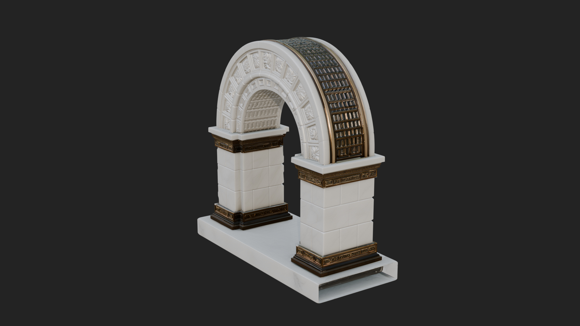 Carved Stone Garden Arch Design 18 3D Print Model 3D Model