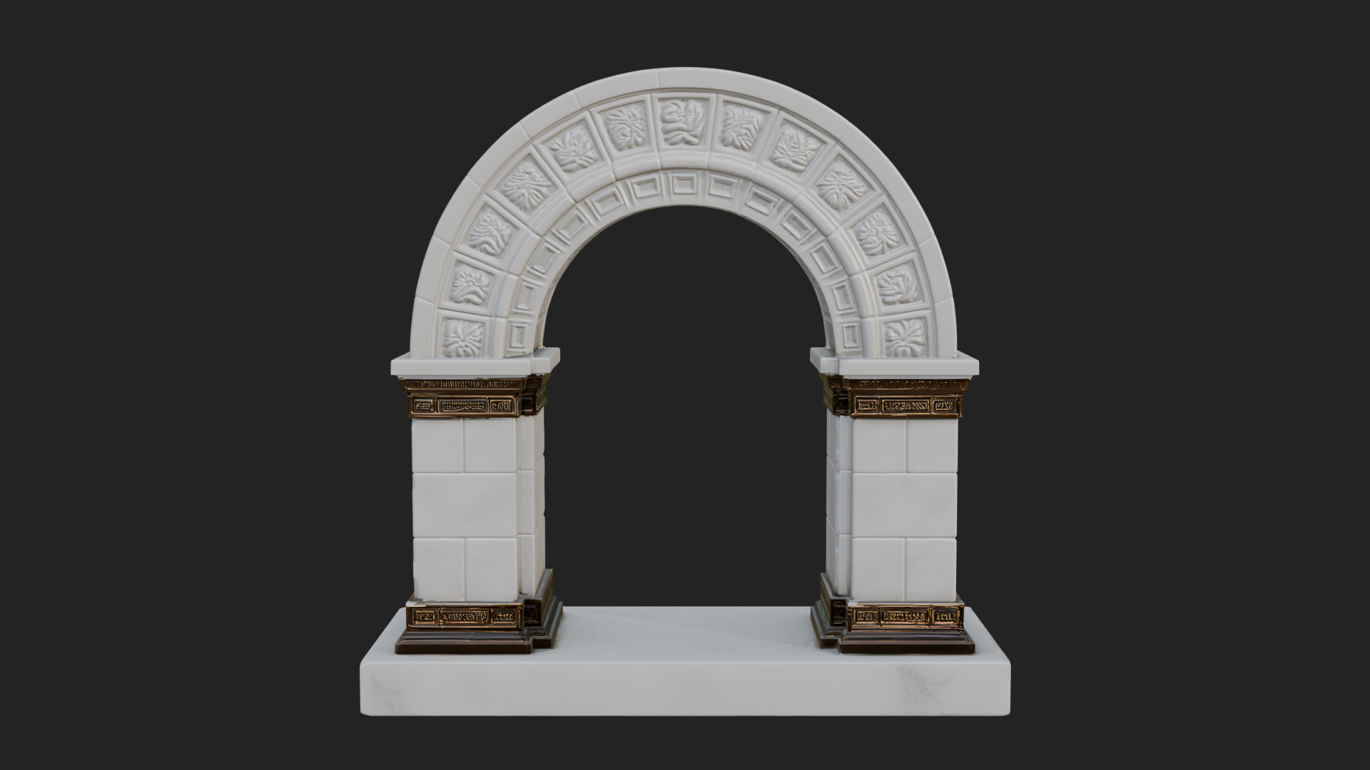 Carved Stone Garden Arch Design 18 3D Print Model 3D Model