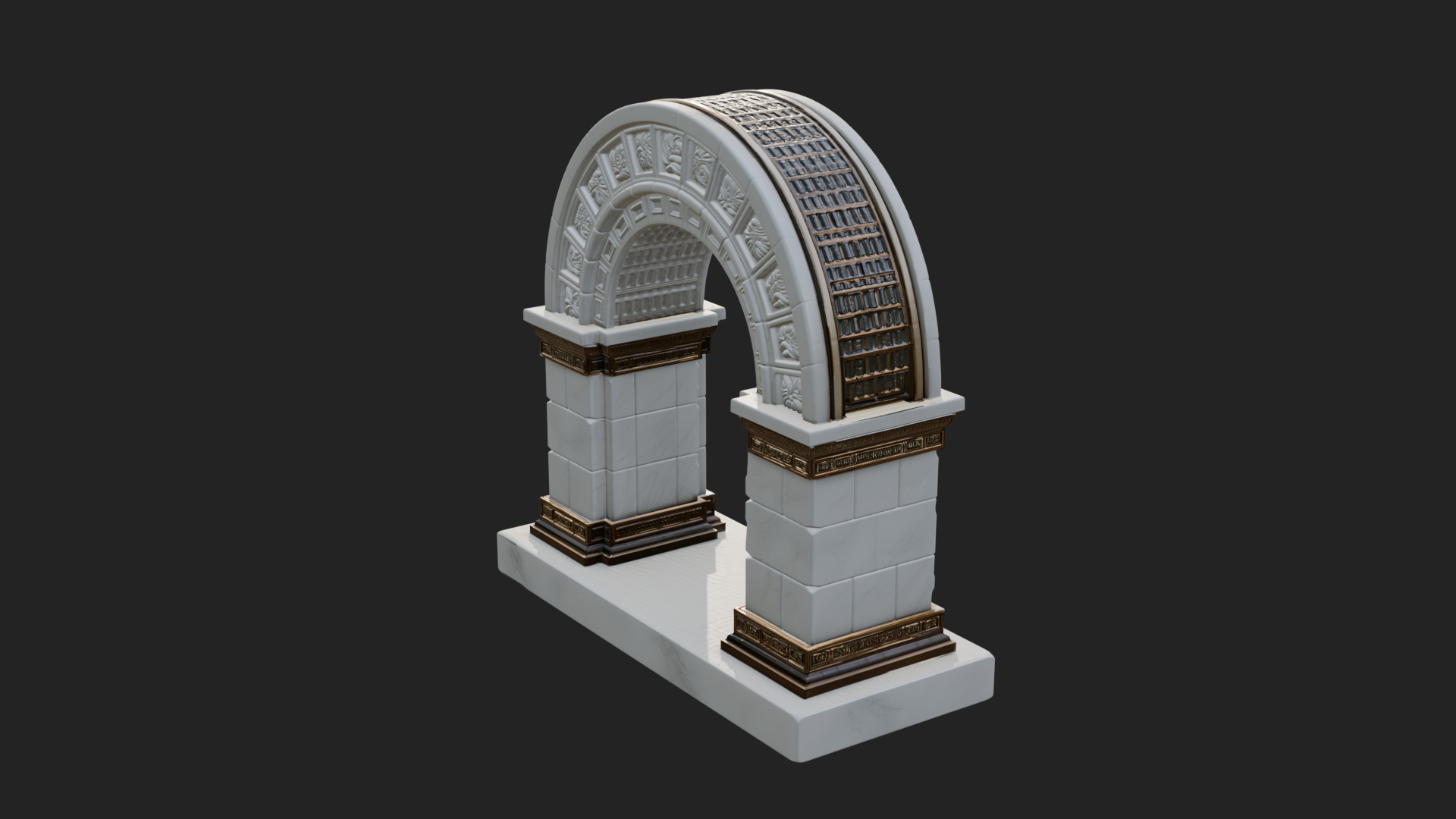 Carved Stone Garden Arch Design 18 3D Print Model 3D Model