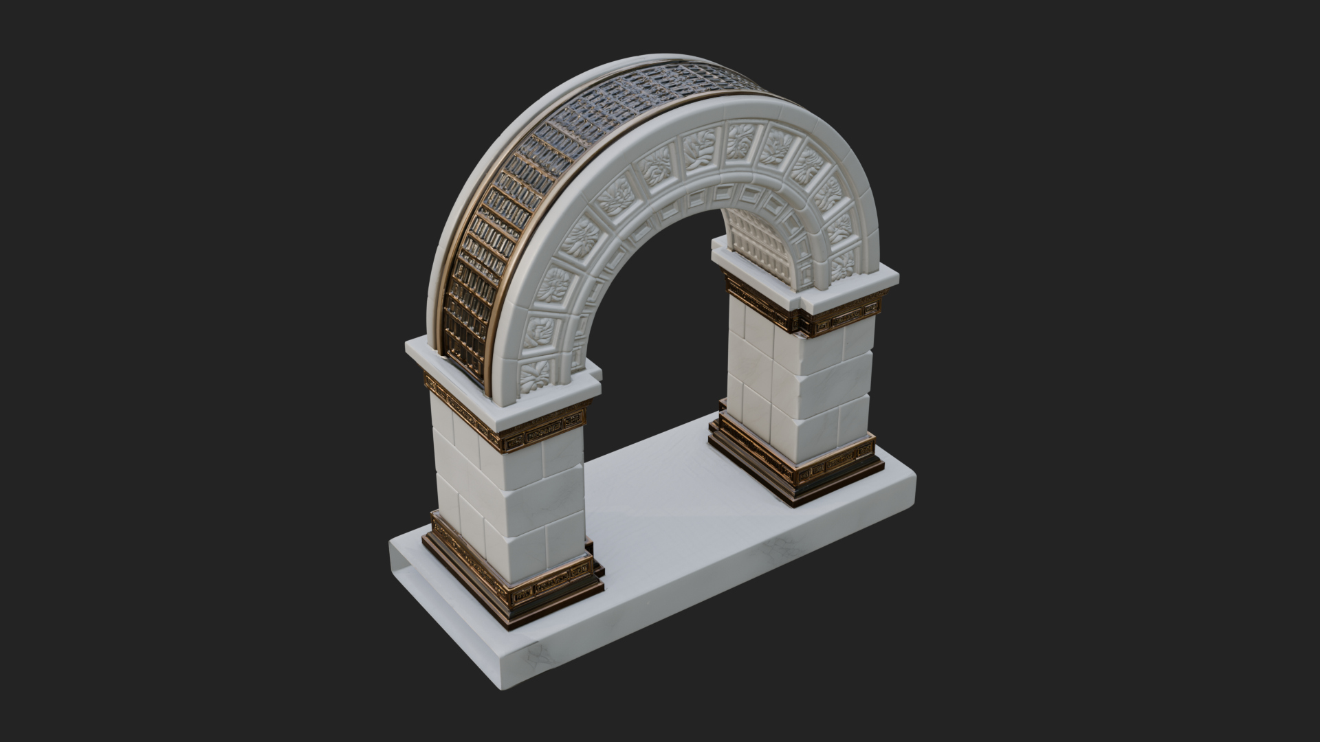 Carved Stone Garden Arch Design 18 3D Print Model 3D Model