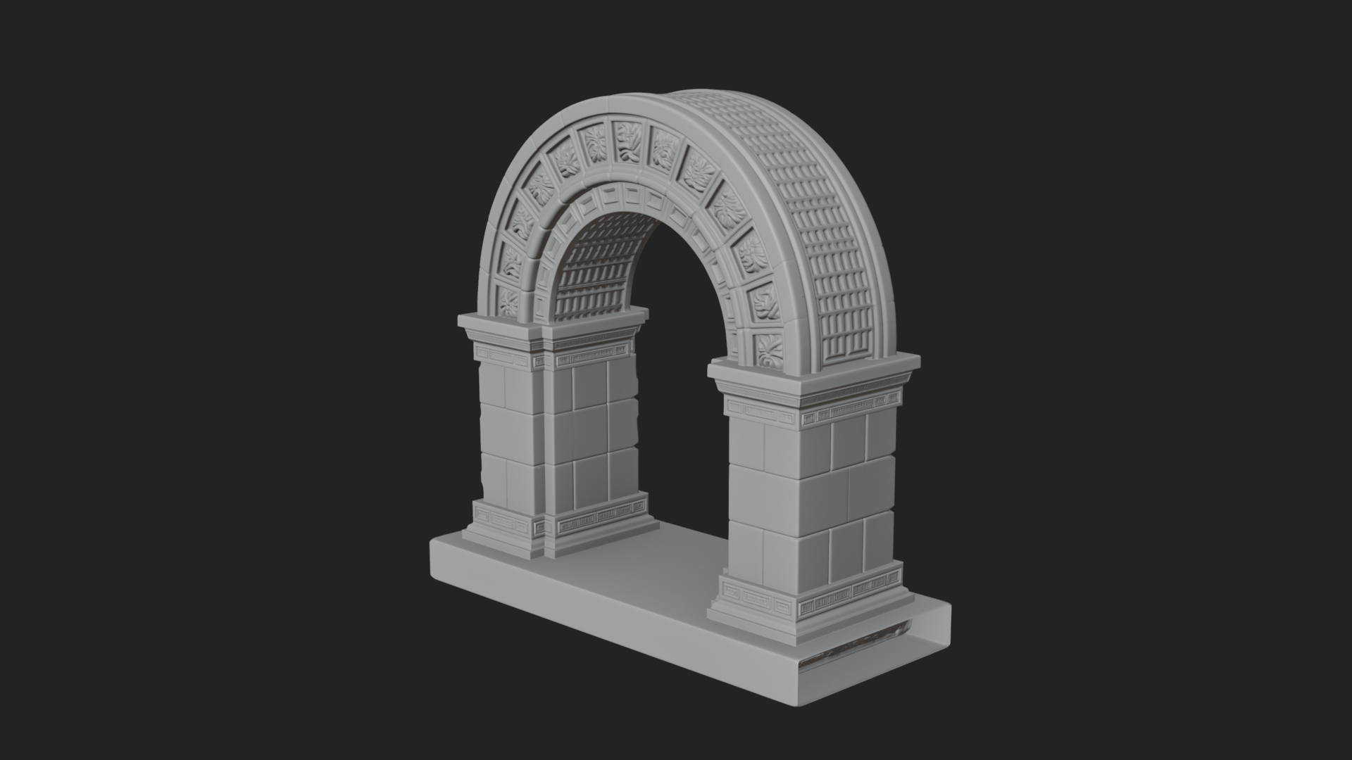 Carved Stone Garden Arch Design 18 3D Print Model 3D Model