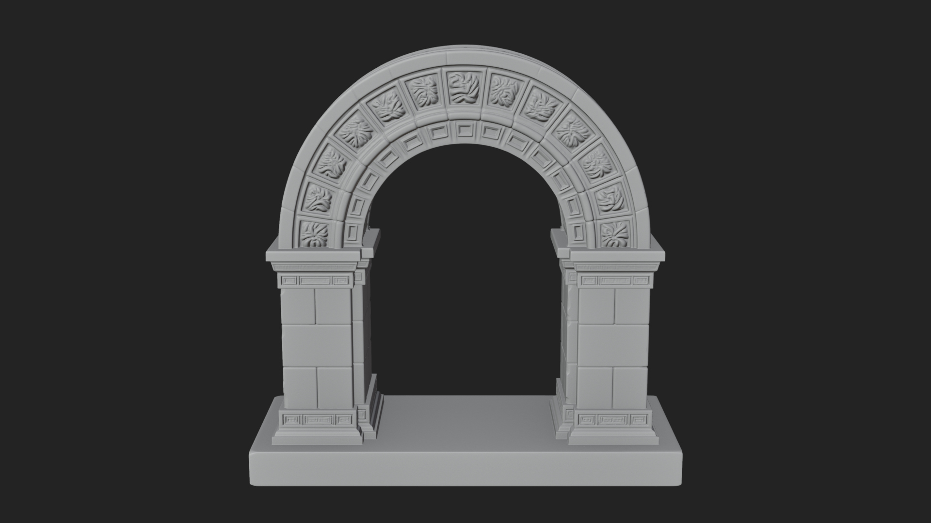 Carved Stone Garden Arch Design 18 3D Print Model 3D Model