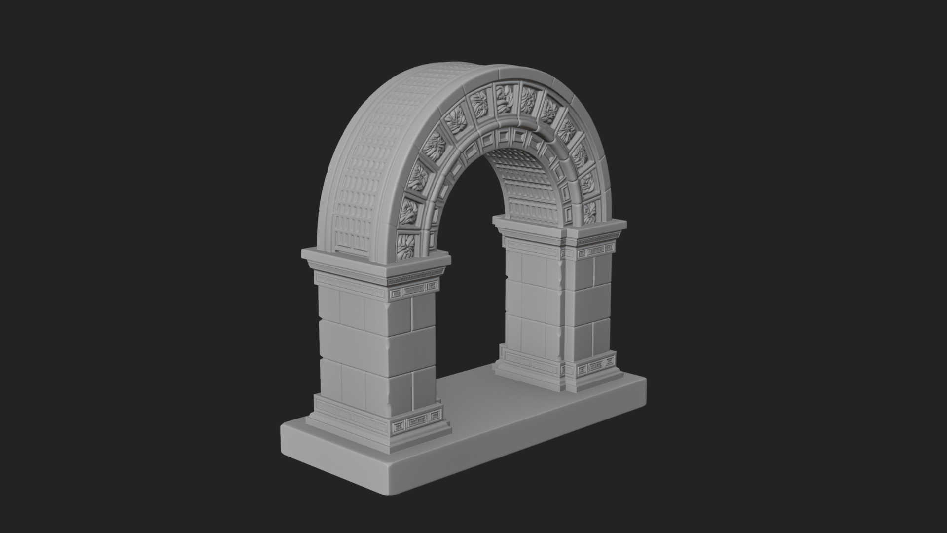Carved Stone Garden Arch Design 18 3D Print Model 3D Model