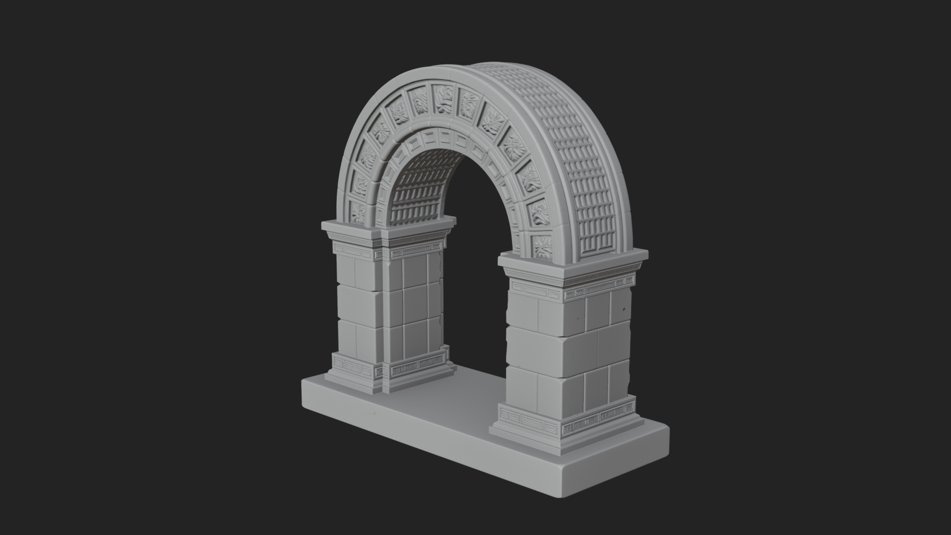 Carved Stone Garden Arch Design 18 3D Print Model 3D Model