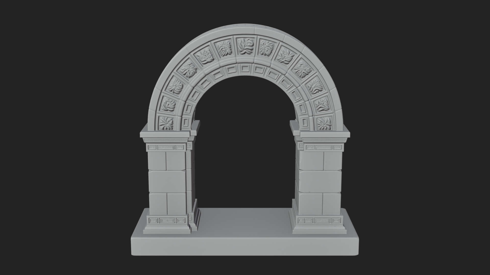 Carved Stone Garden Arch Design 18 3D Print Model 3D Model