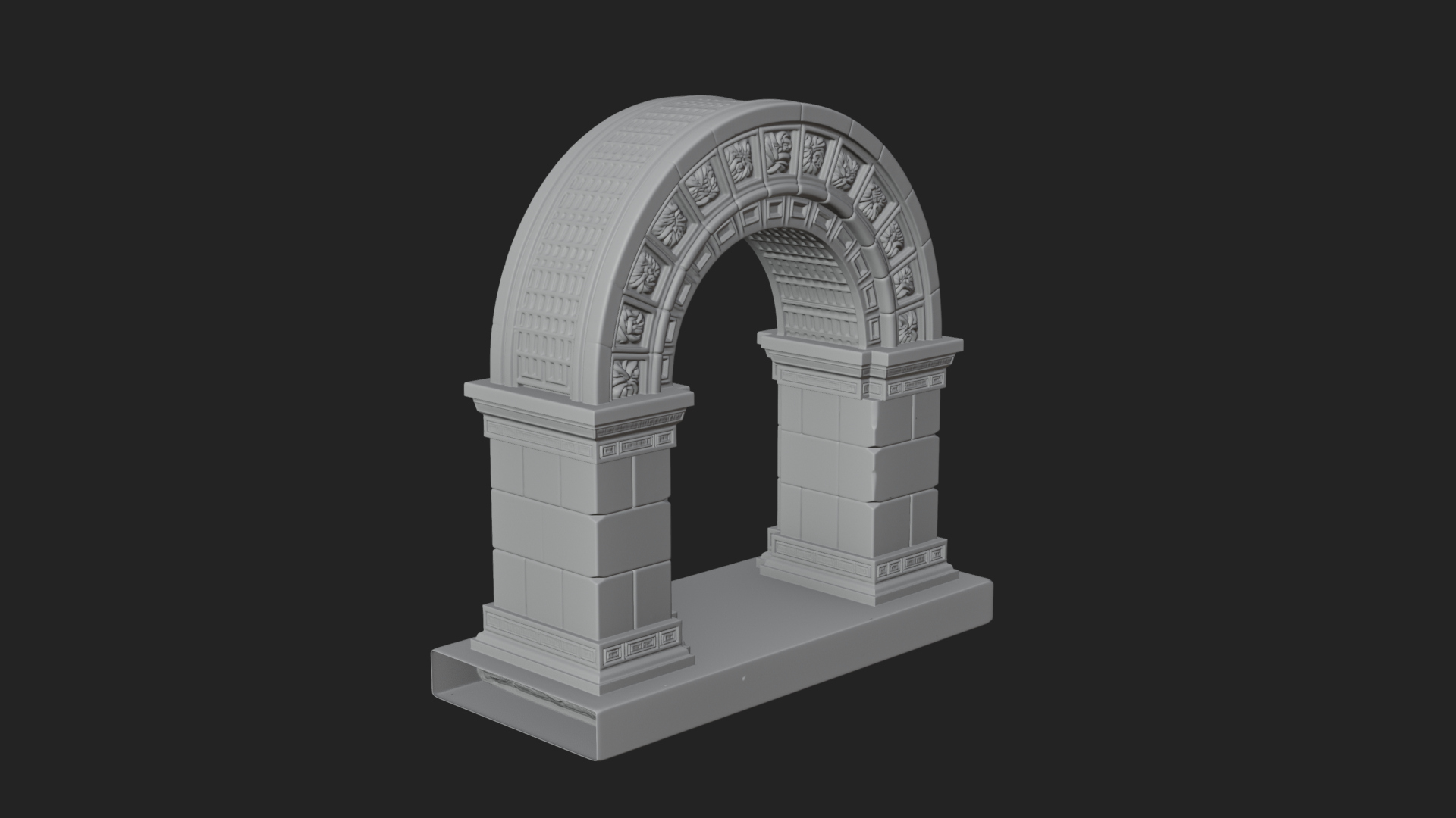 Carved Stone Garden Arch Design 18 3D Print Model 3D Model