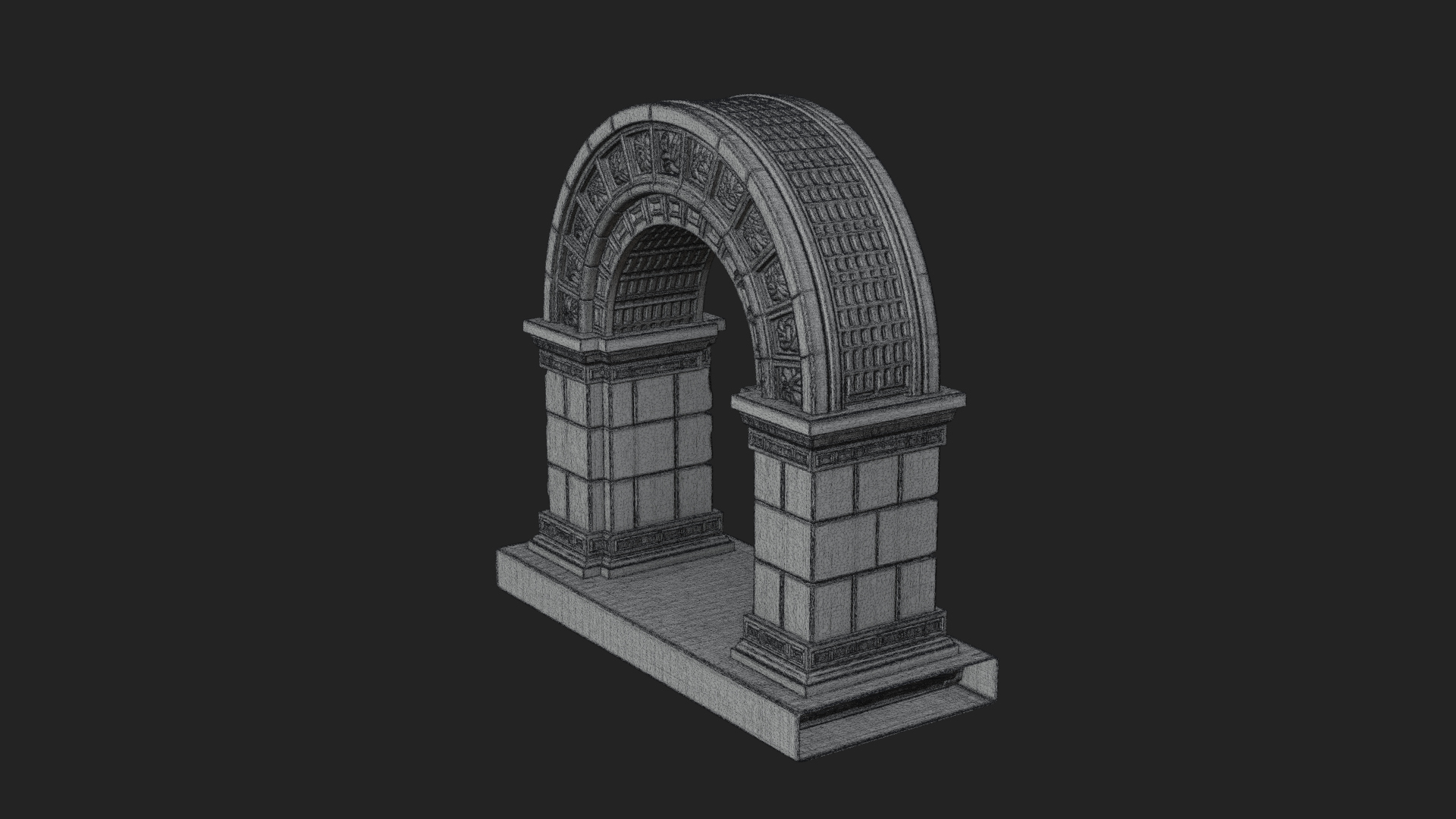Carved Stone Garden Arch Design 18 3D Print Model 3D Model