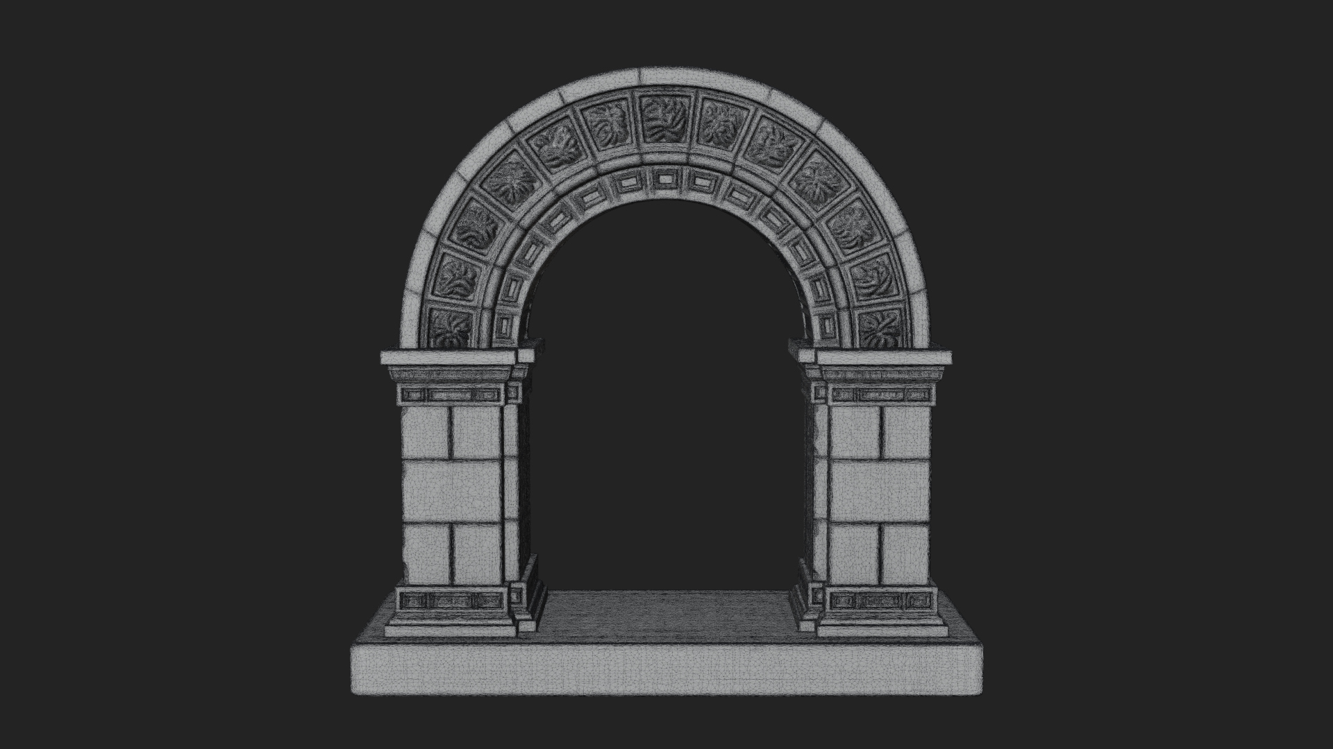 Carved Stone Garden Arch Design 18 3D Print Model 3D Model