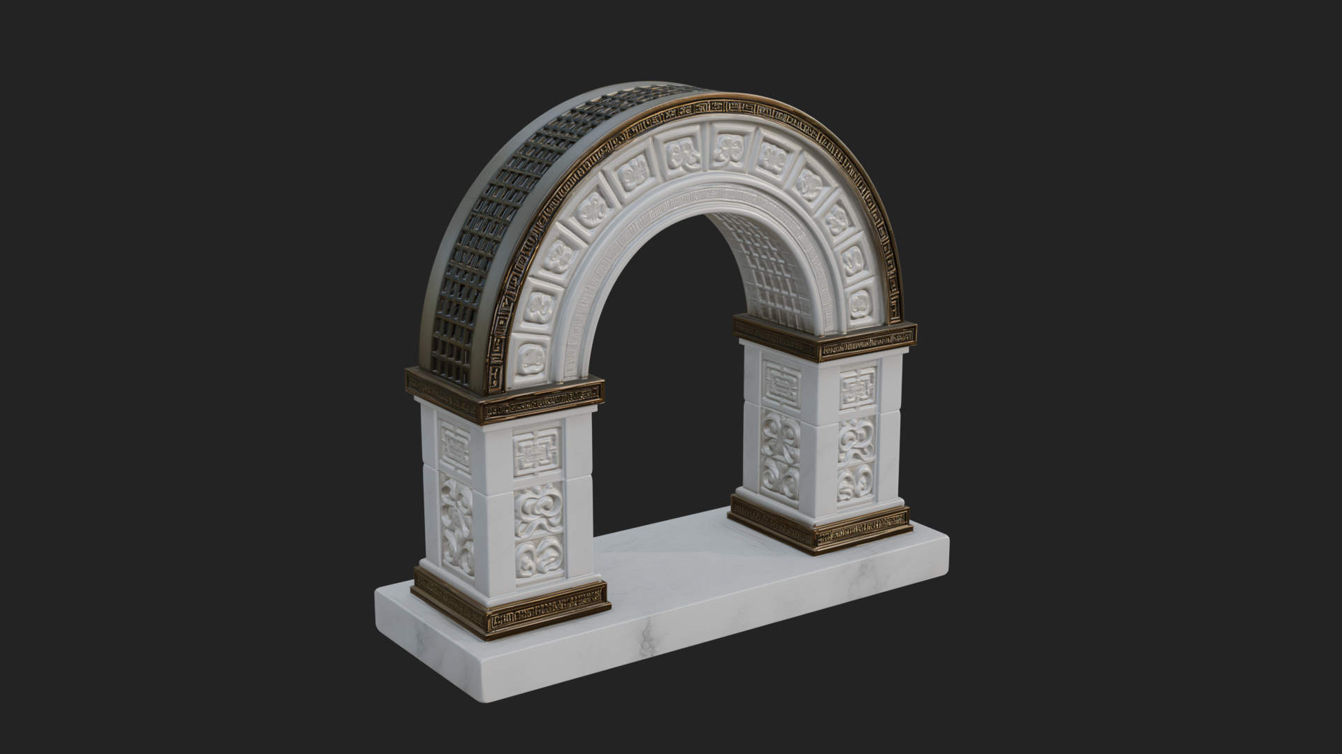 Carved Stone Garden Arch Design 19 3D Print Model 3D Model