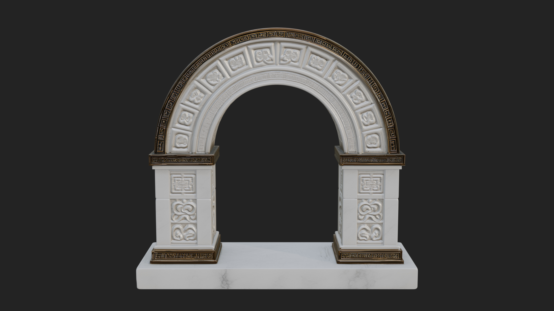 Carved Stone Garden Arch Design 19 3D Print Model 3D Model