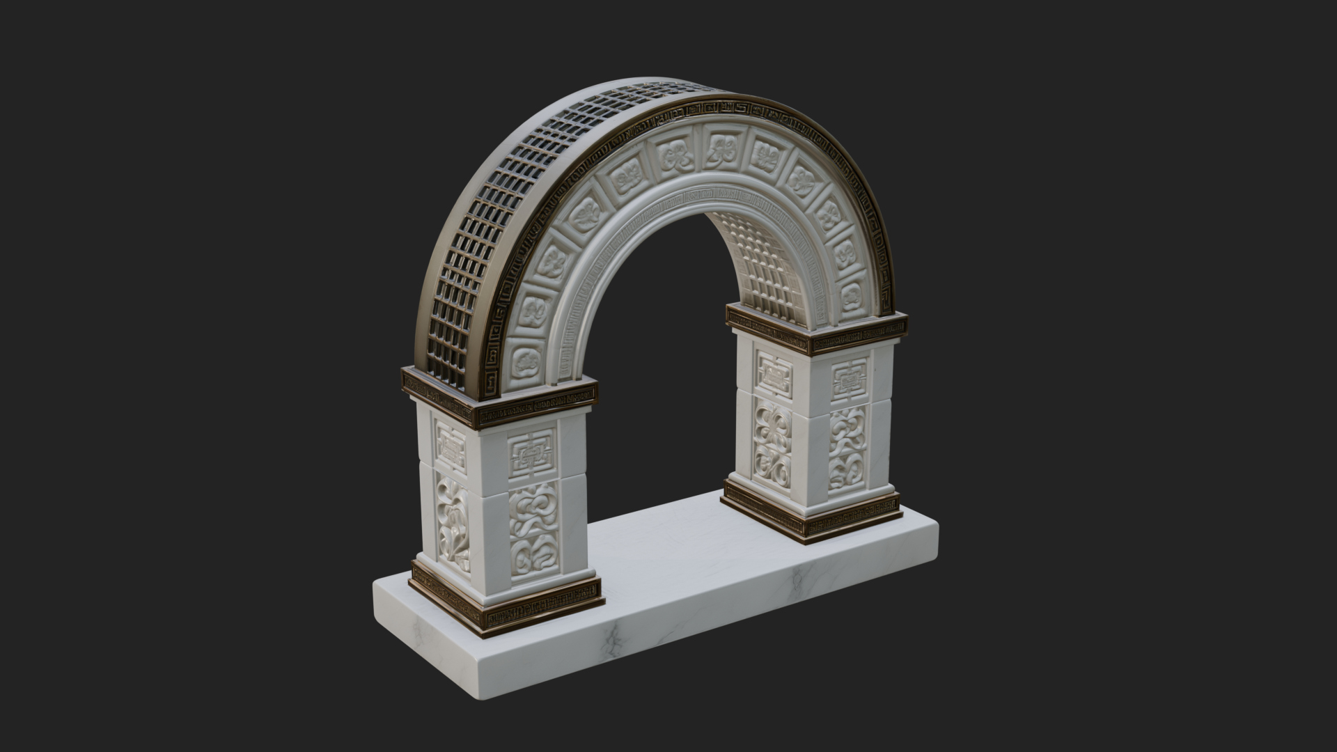 Carved Stone Garden Arch Design 19 3D Print Model 3D Model