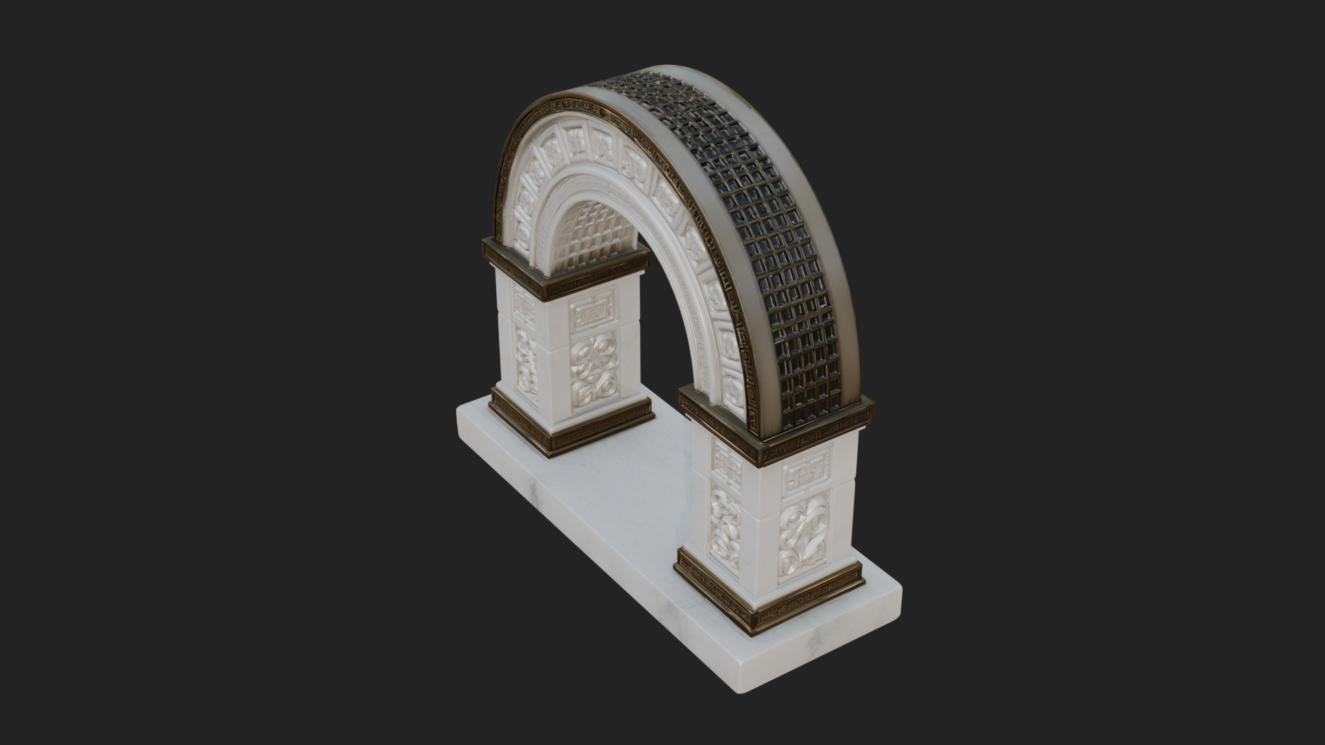 Carved Stone Garden Arch Design 19 3D Print Model 3D Model