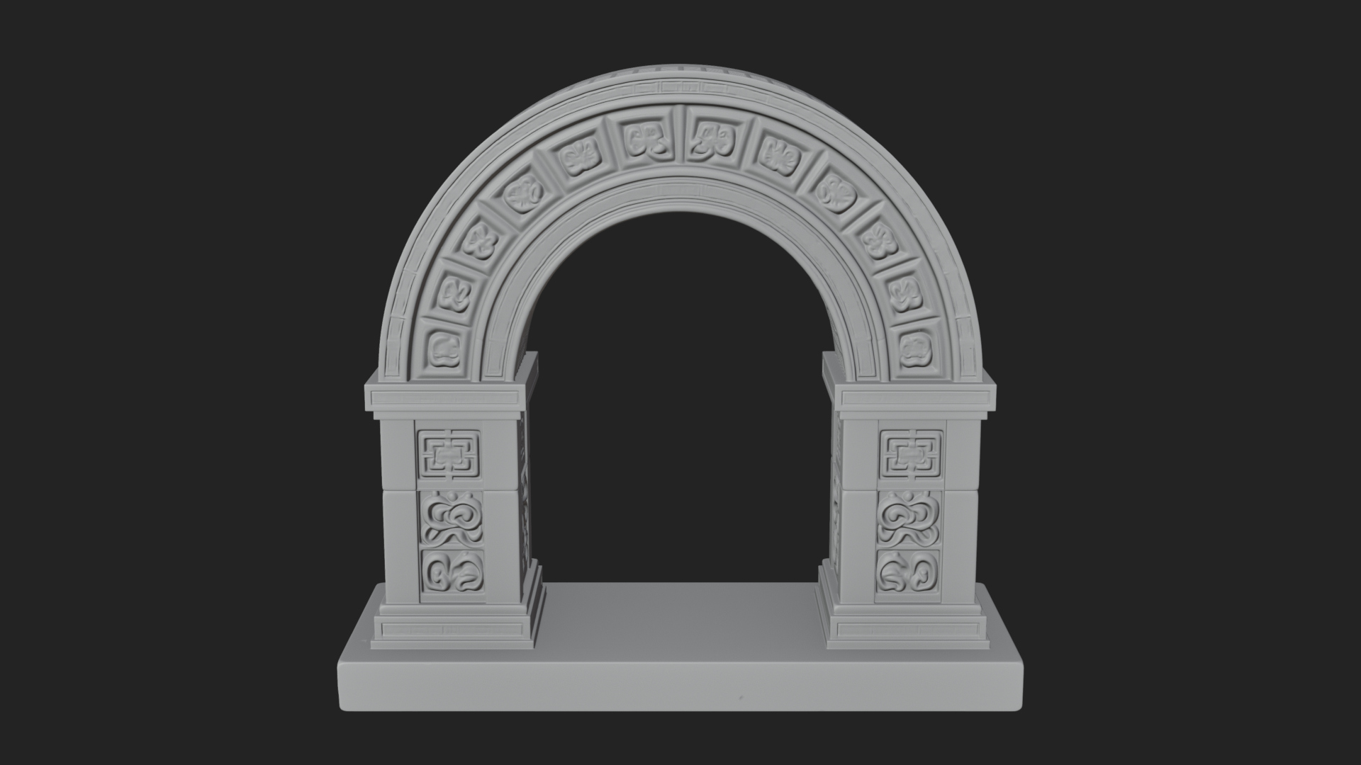 Carved Stone Garden Arch Design 19 3D Print Model 3D Model