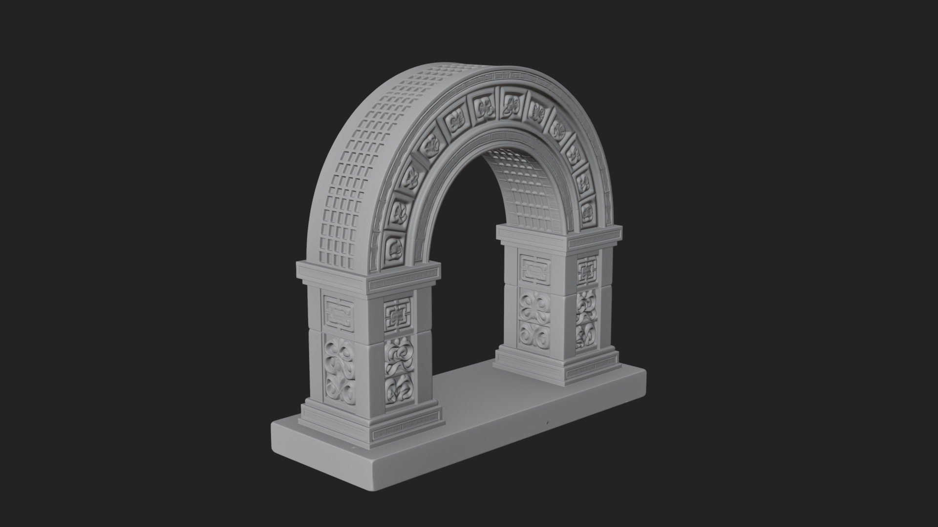 Carved Stone Garden Arch Design 19 3D Print Model 3D Model