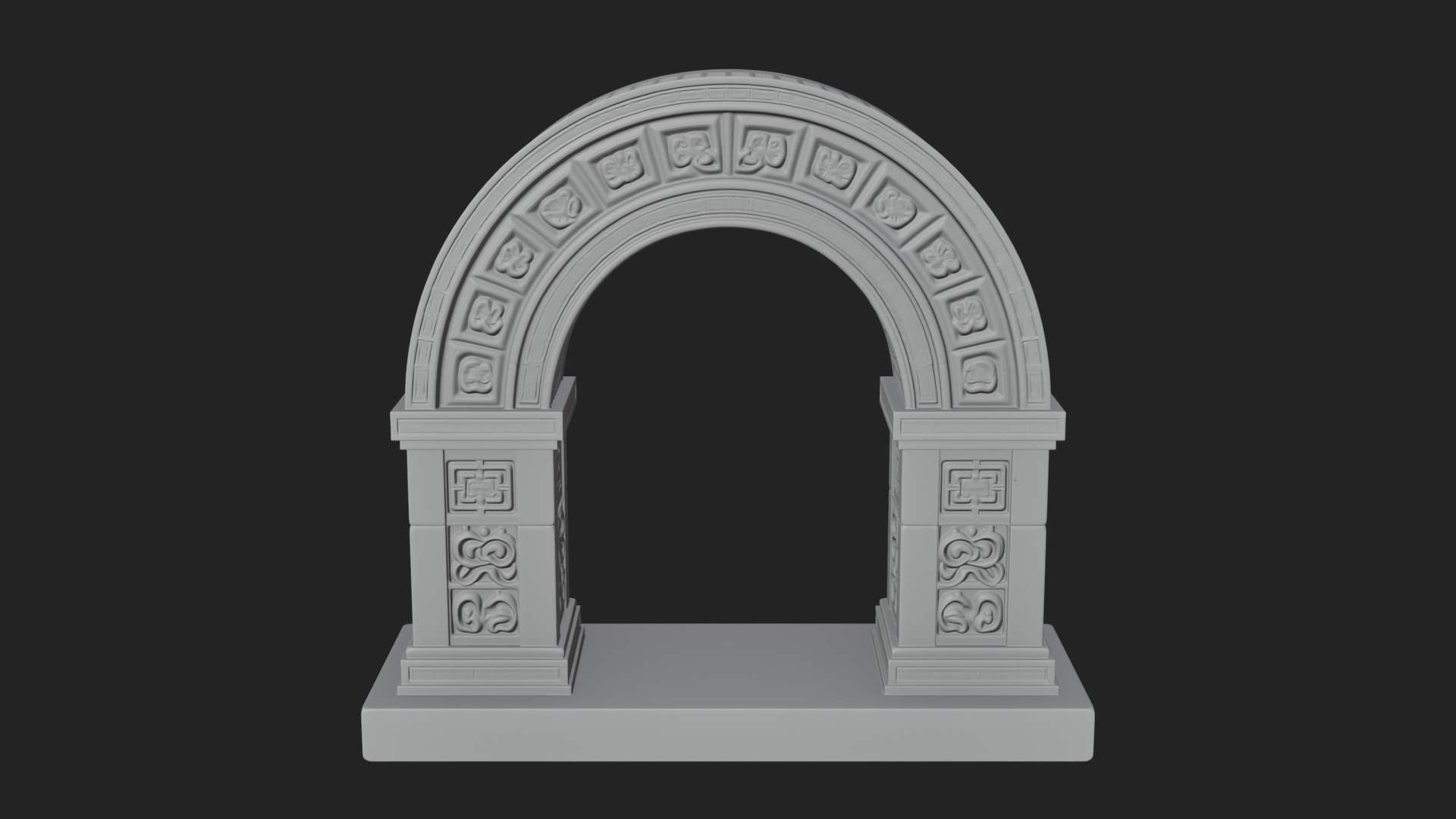 Carved Stone Garden Arch Design 19 3D Print Model 3D Model