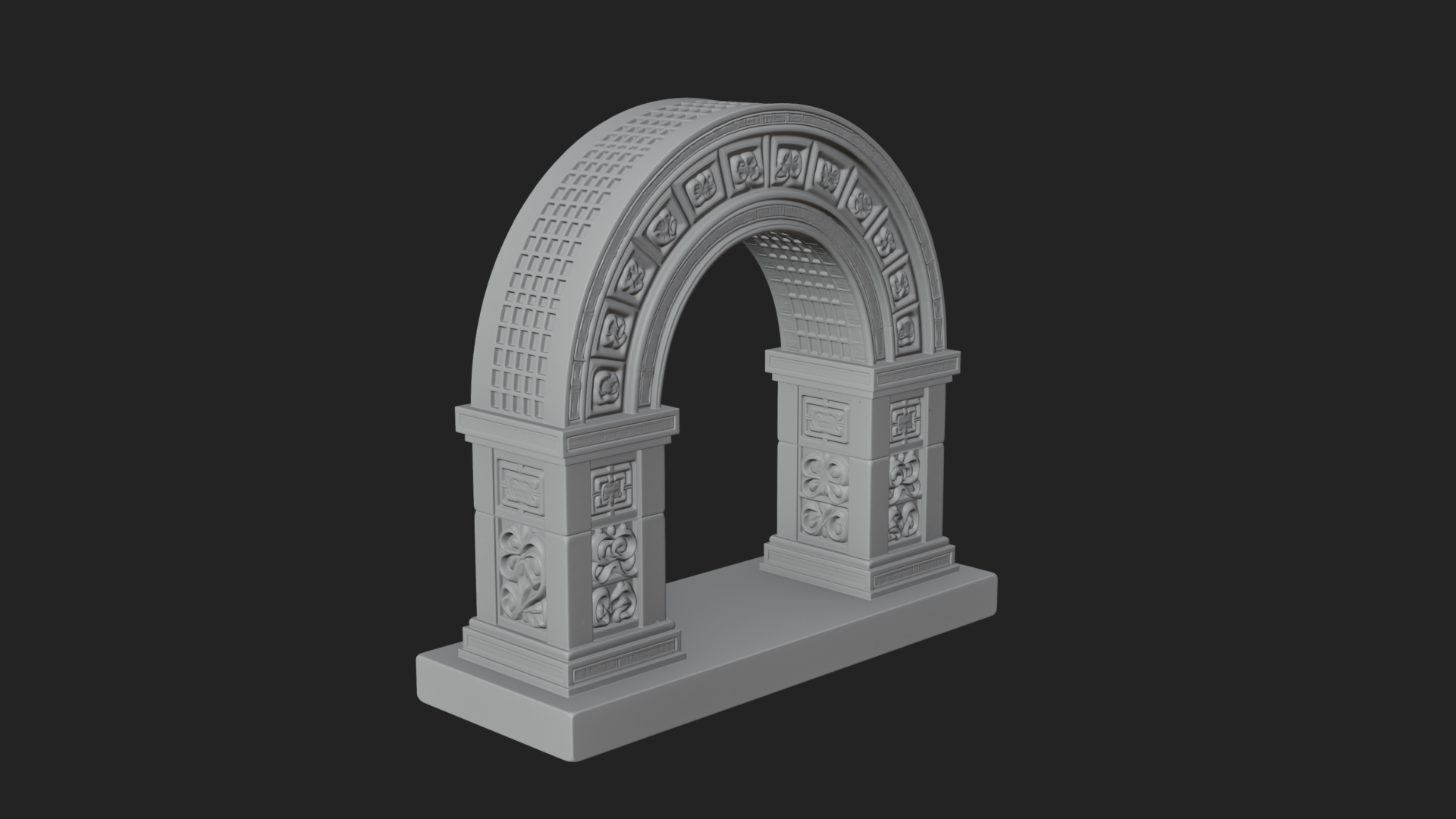 Carved Stone Garden Arch Design 19 3D Print Model 3D Model