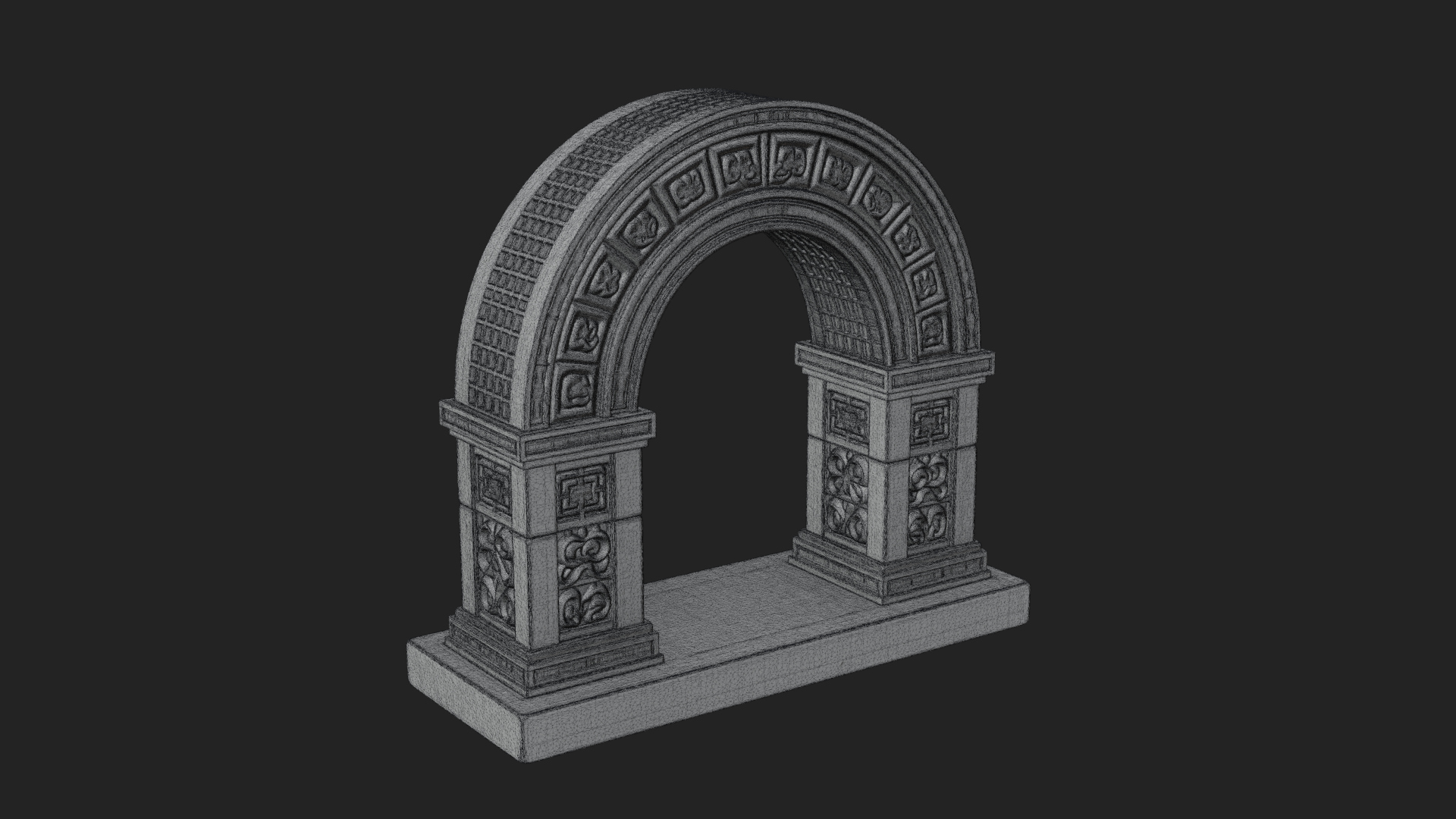 Carved Stone Garden Arch Design 19 3D Print Model 3D Model