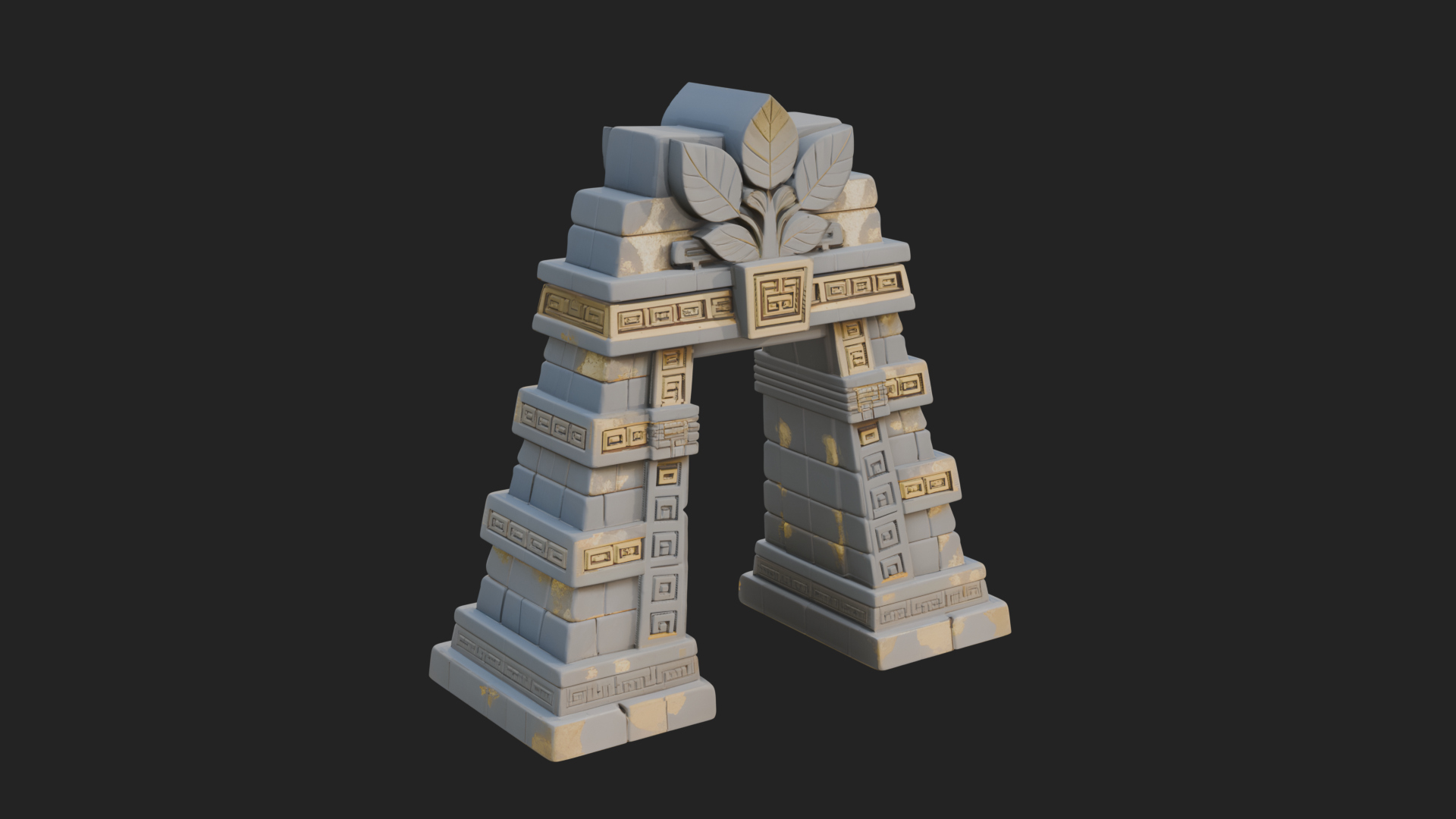 Carved Stone Garden Arch Design 2 3D Print Model 3D Model