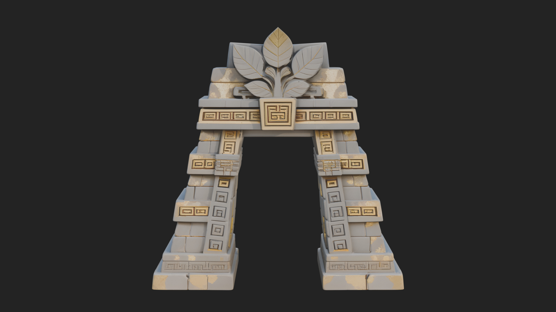 Carved Stone Garden Arch Design 2 3D Print Model 3D Model