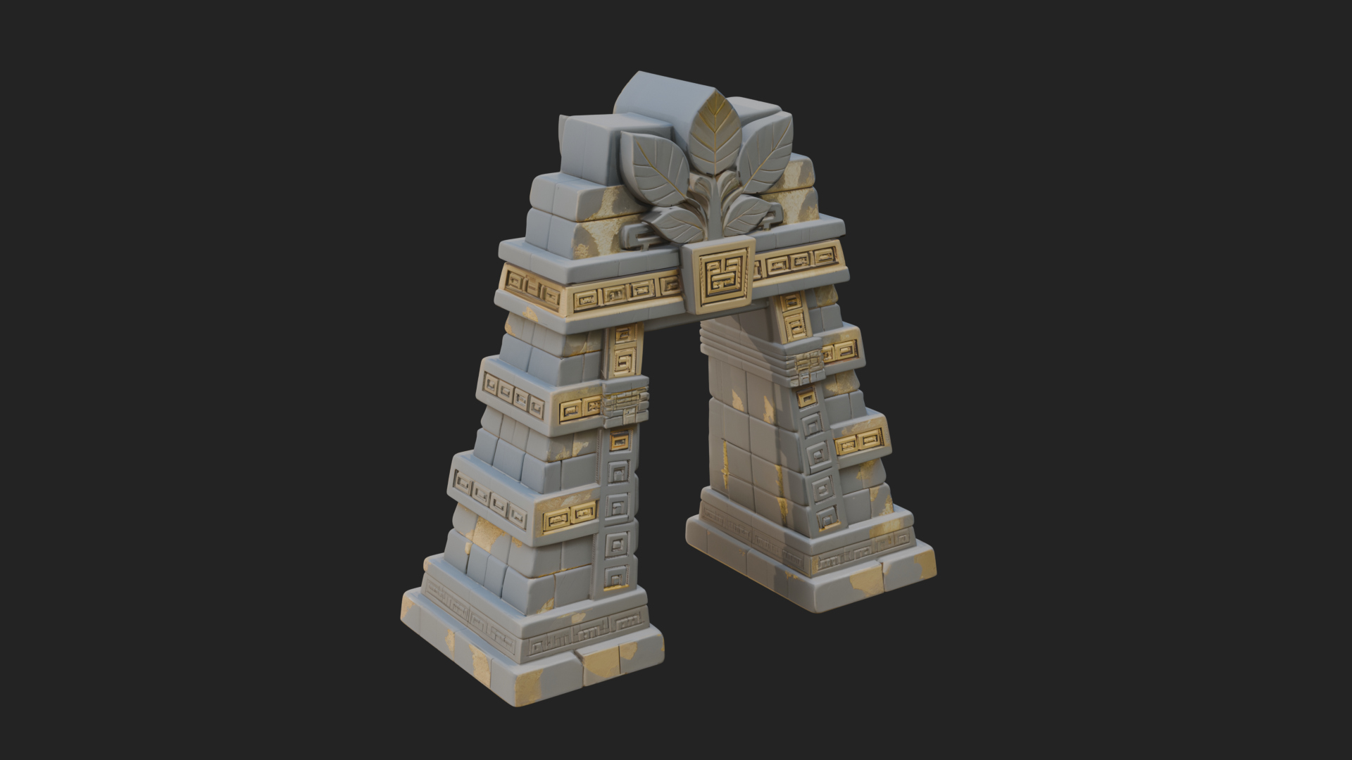 Carved Stone Garden Arch Design 2 3D Print Model 3D Model